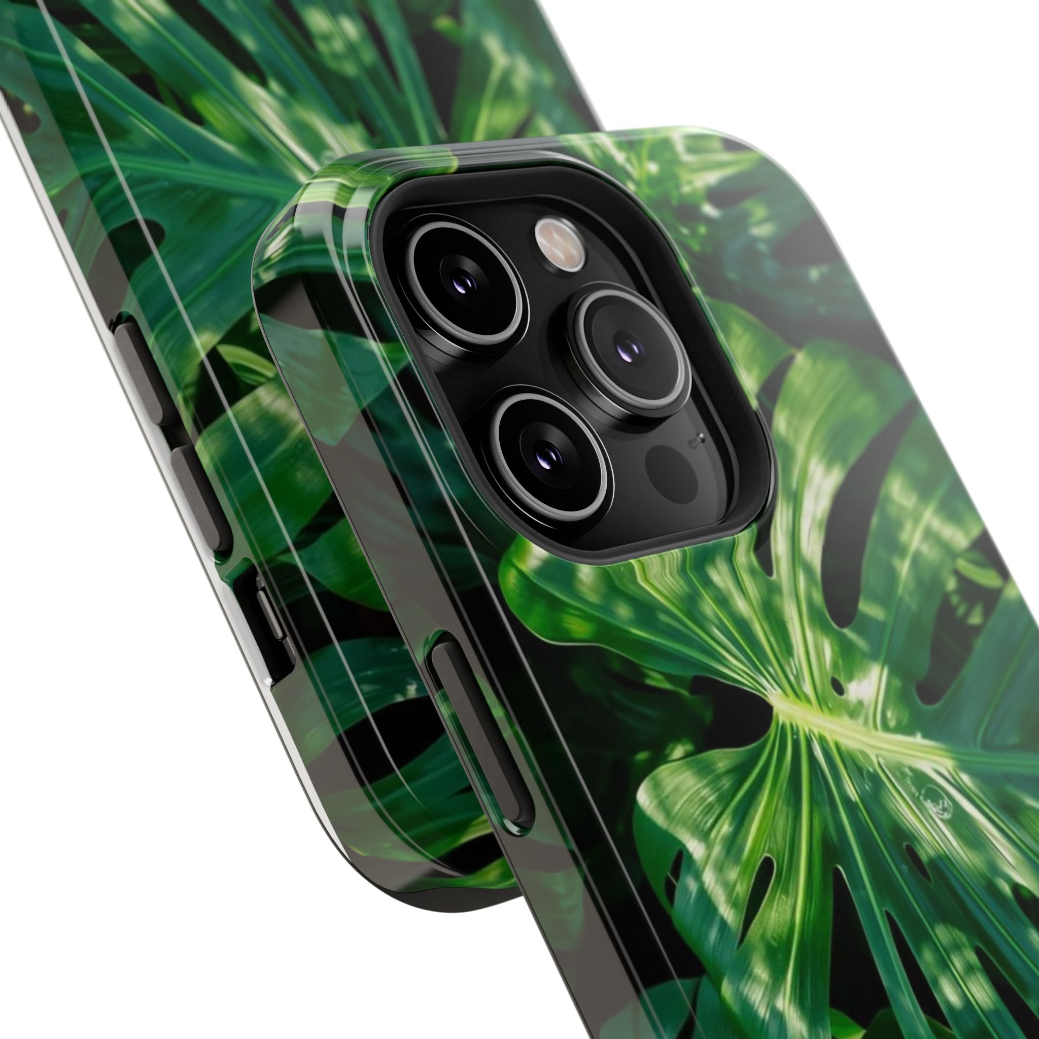 Samsung and iPhone Monstera Leaf Pattern Phone Case | Impact-Resistant Case