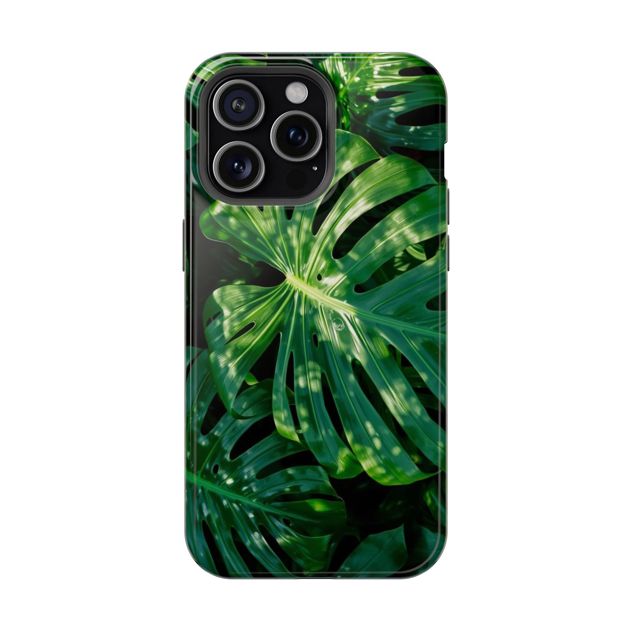 Samsung and iPhone Monstera Leaf Pattern Phone Case Impact-Resistant