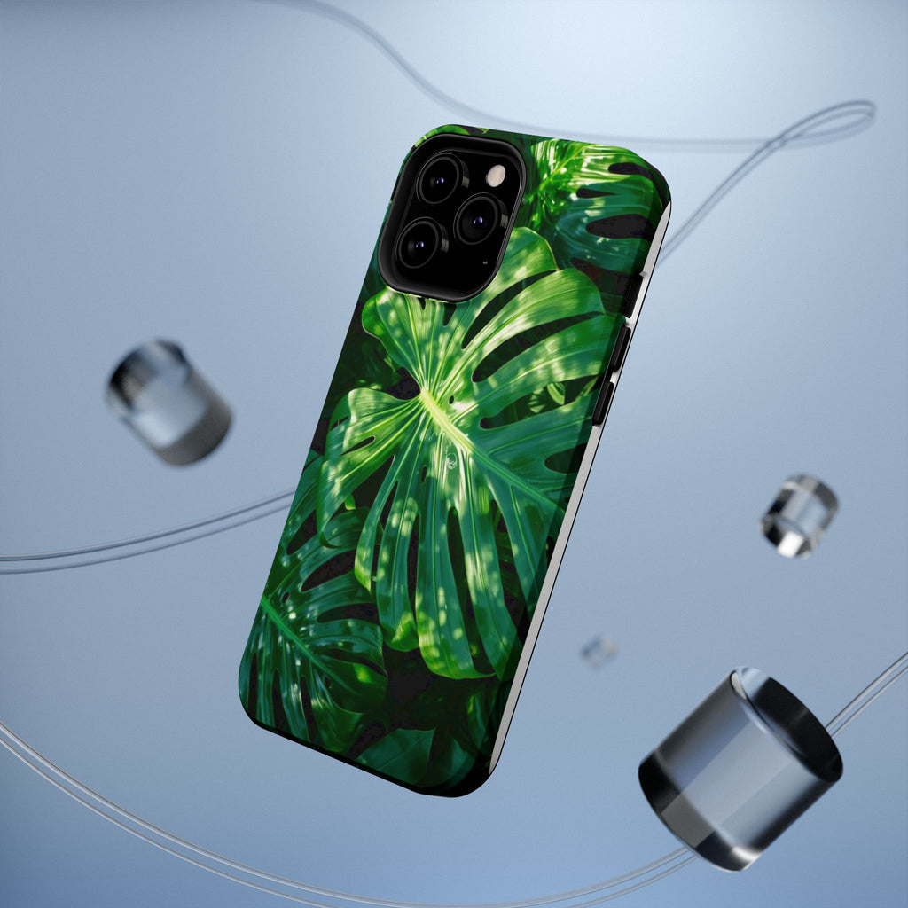 Samsung and iPhone Monstera Leaf Pattern Phone Case Impact-Resistant