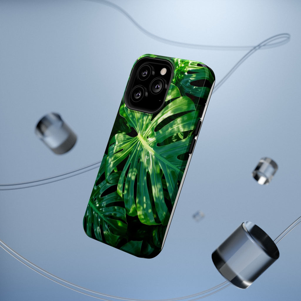 Samsung and iPhone Monstera Leaf Pattern Phone Case Impact-Resistant