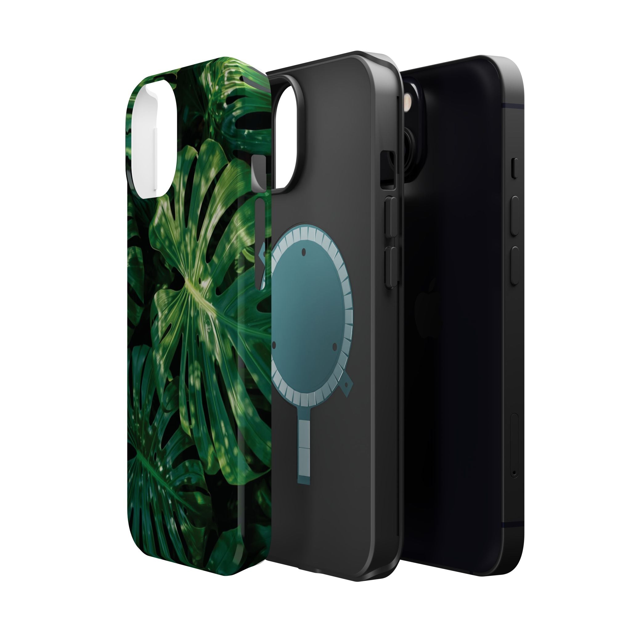 Magnetic iPhone Monstera Leaf Phone Case | Tropical Botanical Magnetic Impact-Resistant Case
