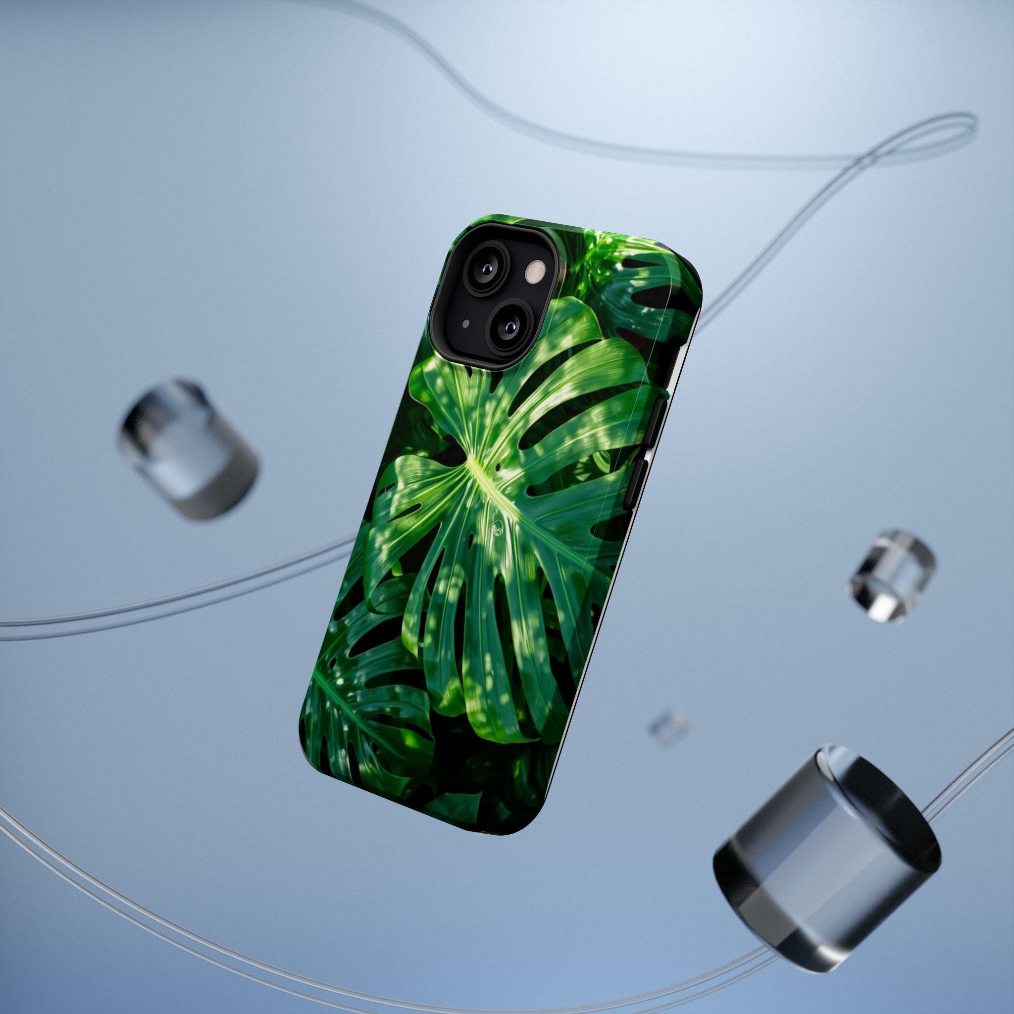 Samsung and iPhone Monstera Leaf Pattern Phone Case Impact-Resistant