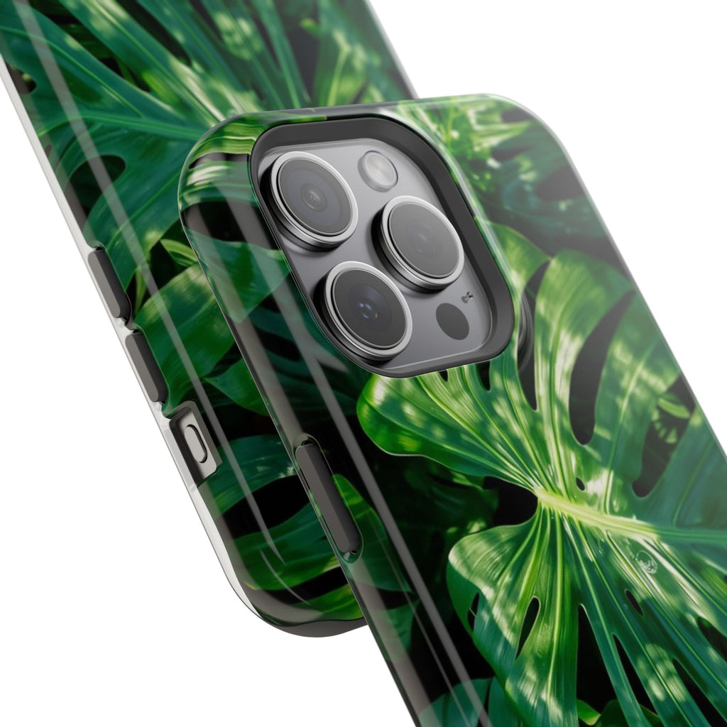 Samsung and iPhone Monstera Leaf Pattern Phone Case Impact-Resistant