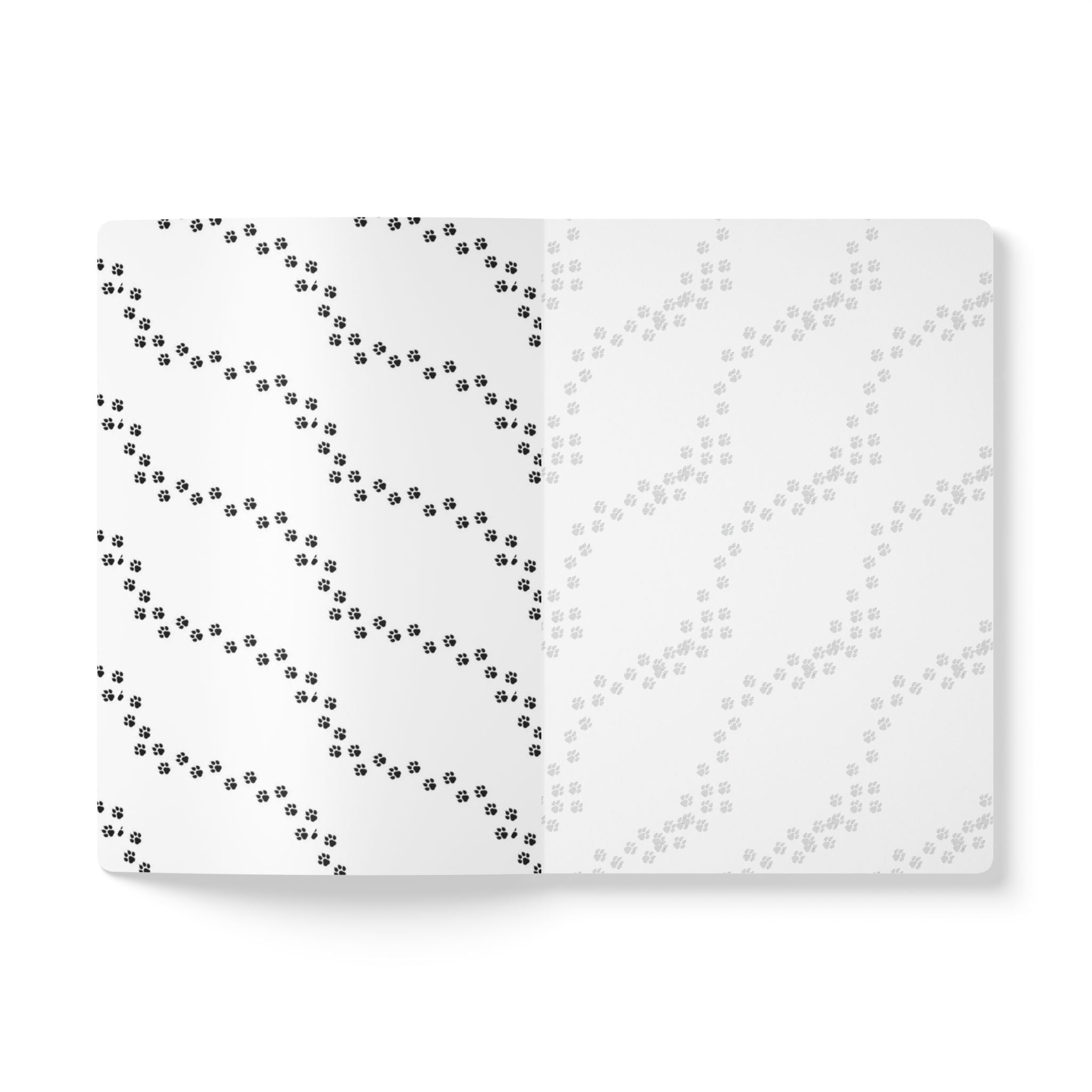 Paw Print Heart Pattern Softcover Journal