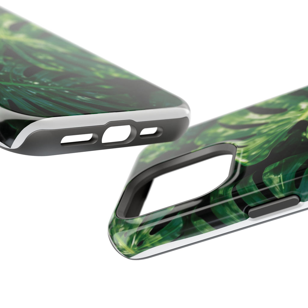 Magnetic iPhone Monstera Leaf Phone Case | Tropical Botanical Magnetic Impact-Resistant Case