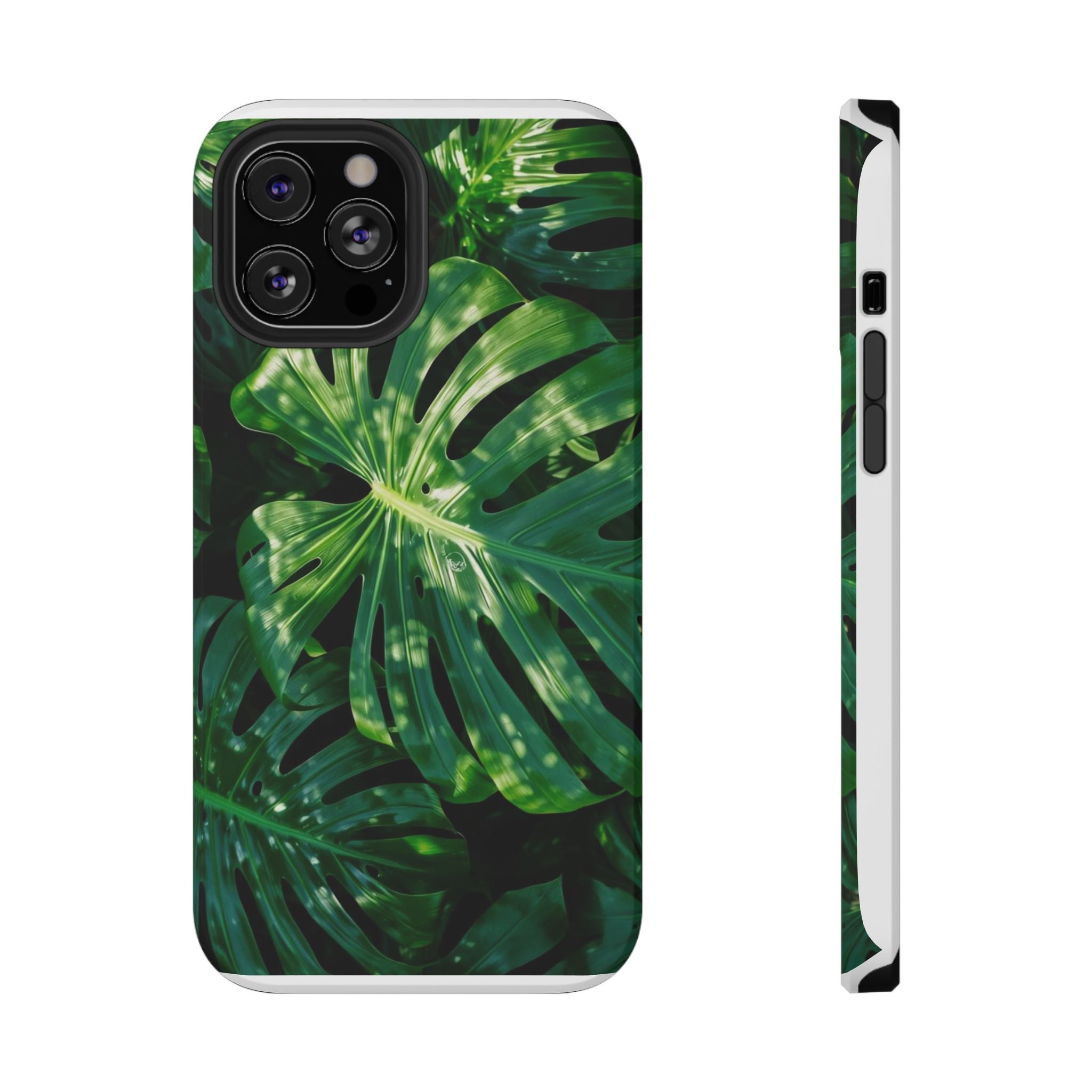 Samsung and iPhone Monstera Leaf Pattern Phone Case Impact-Resistant