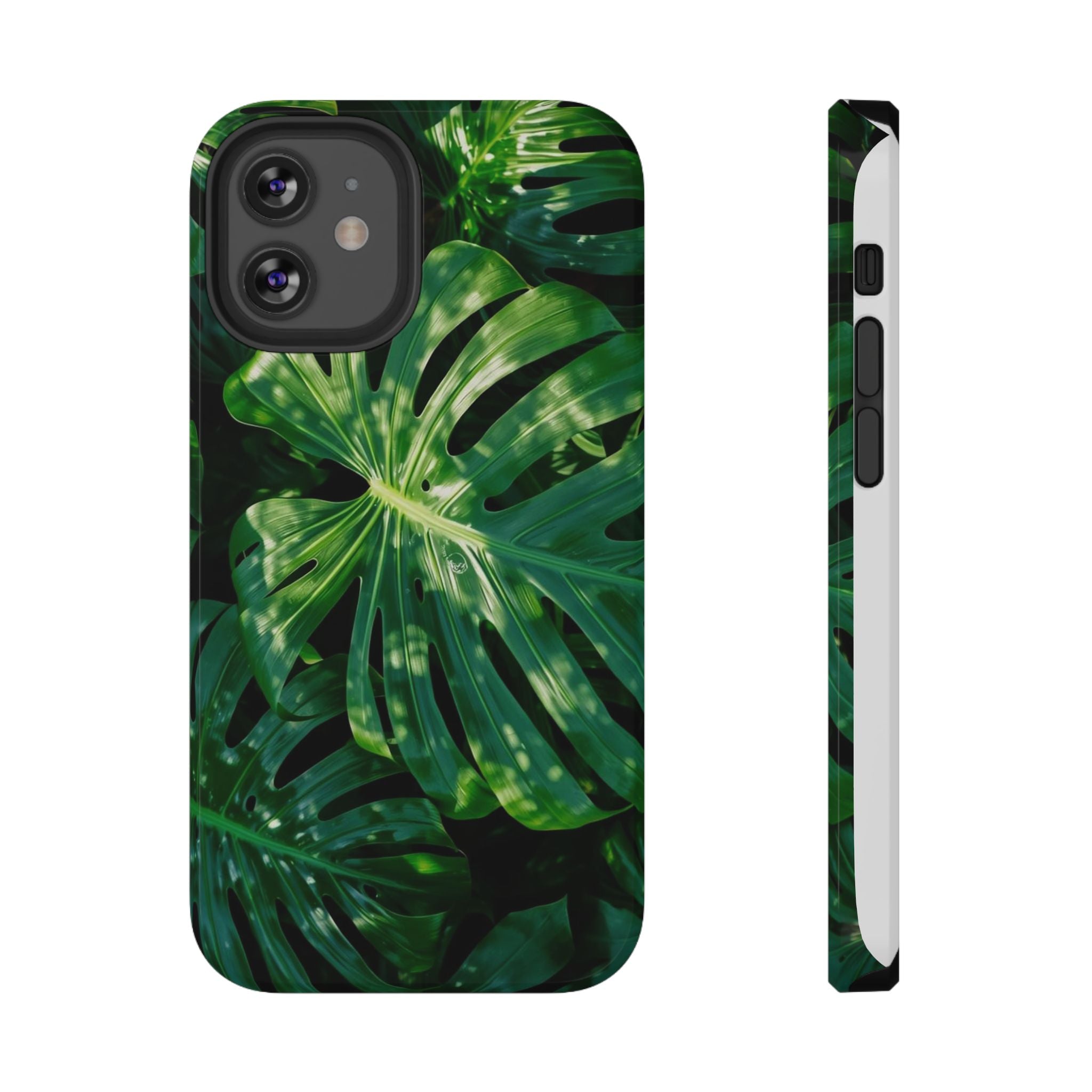 Samsung and iPhone Monstera Leaf Pattern Phone Case Impact-Resistant