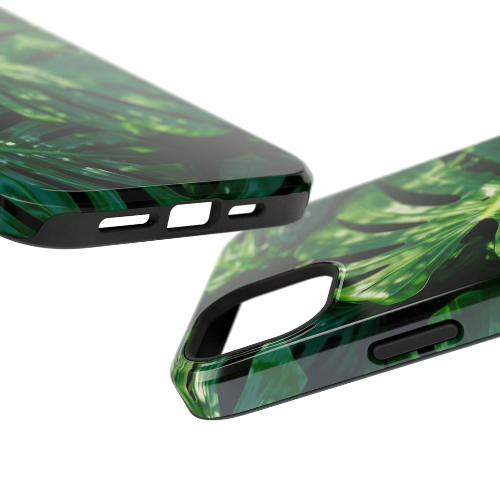 Samsung and iPhone Monstera Leaf Pattern Phone Case | Impact-Resistant Case