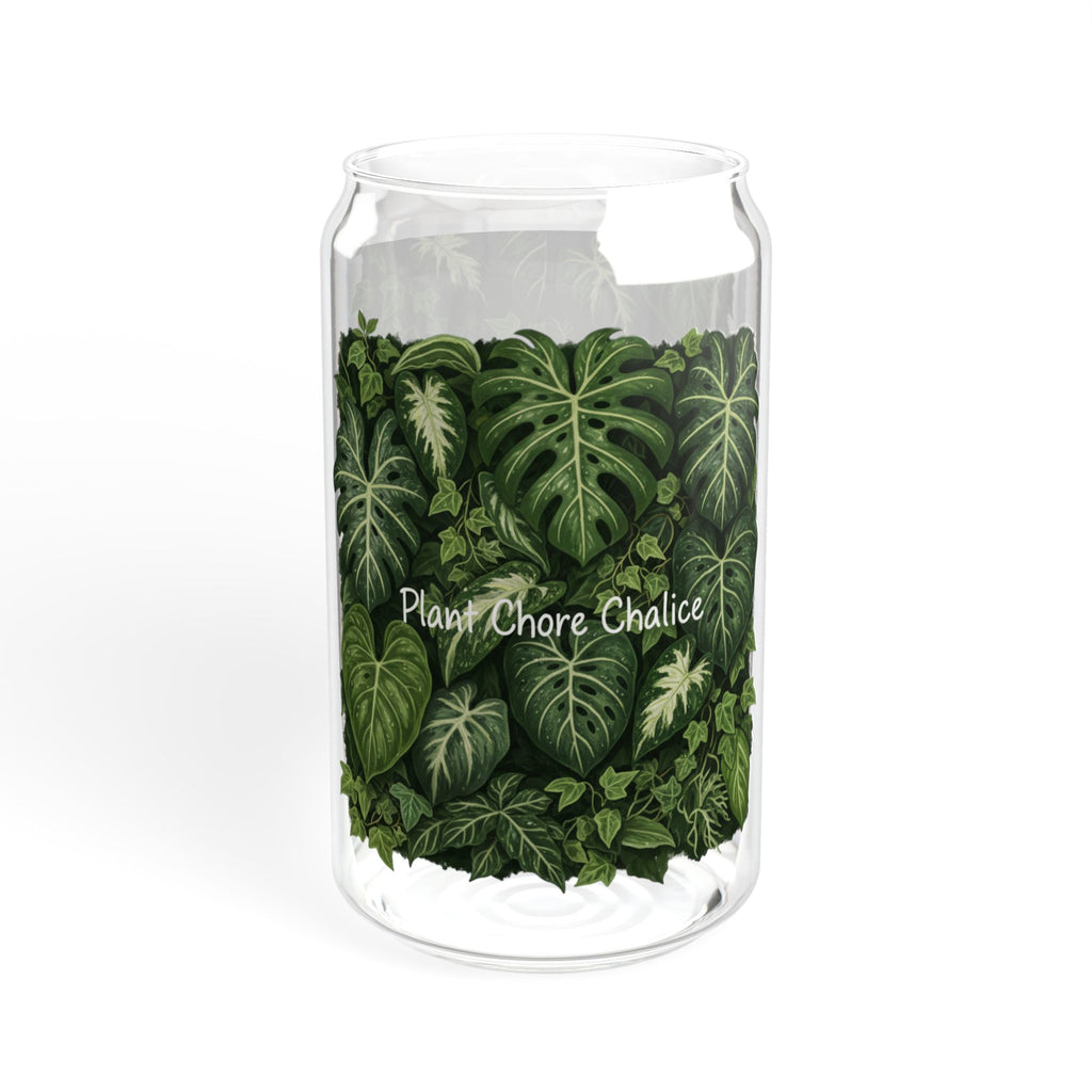 Plant Lover Sipper Glass 16oz - Tropical Greenery Bamboo Lid with Straw