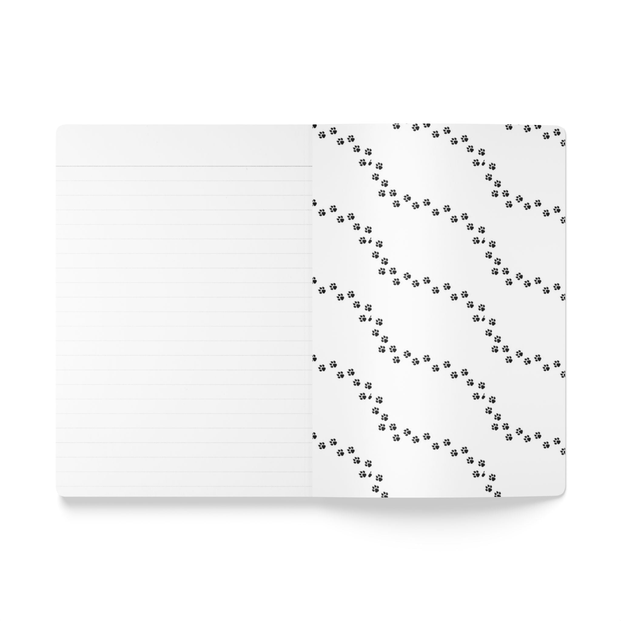 Paw Print Heart Pattern Softcover Journal