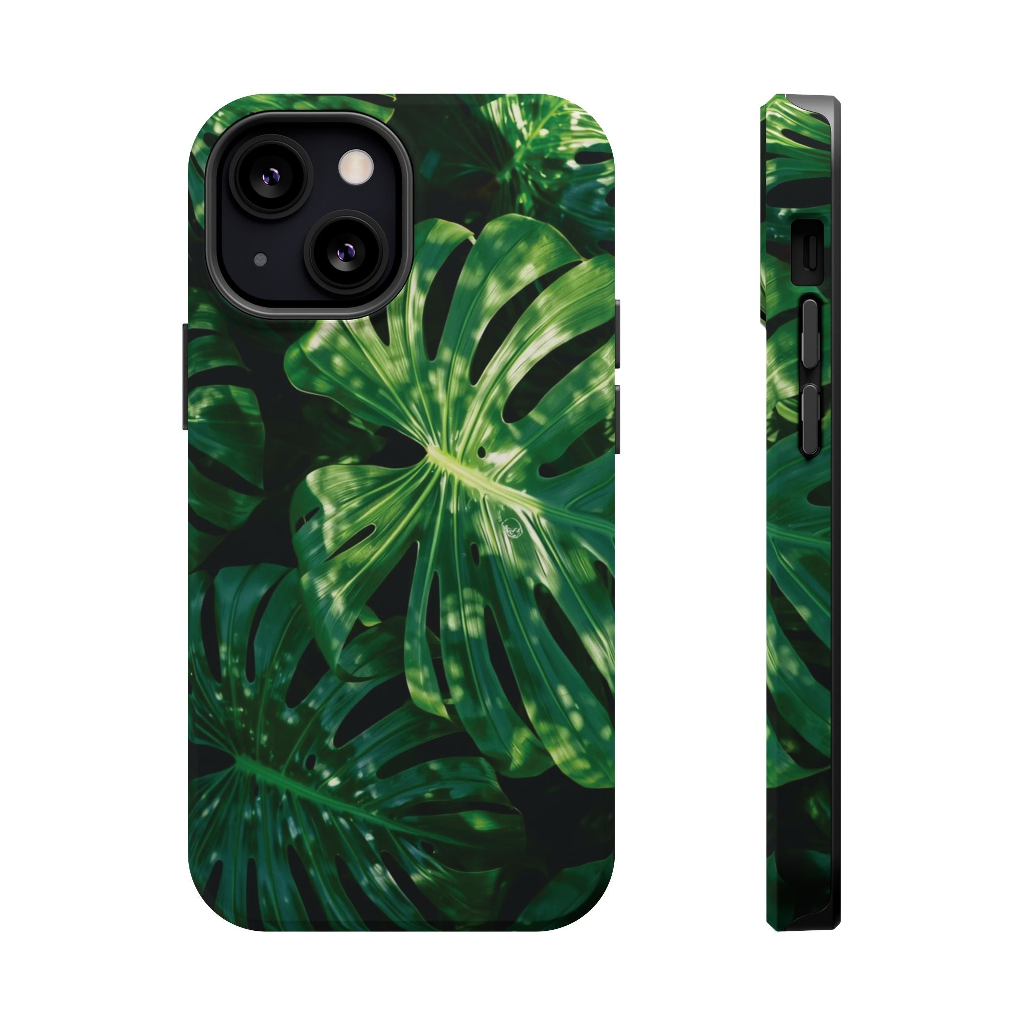 Magnetic iPhone Monstera Leaf Phone Case | Tropical Botanical Magnetic Impact-Resistant Case