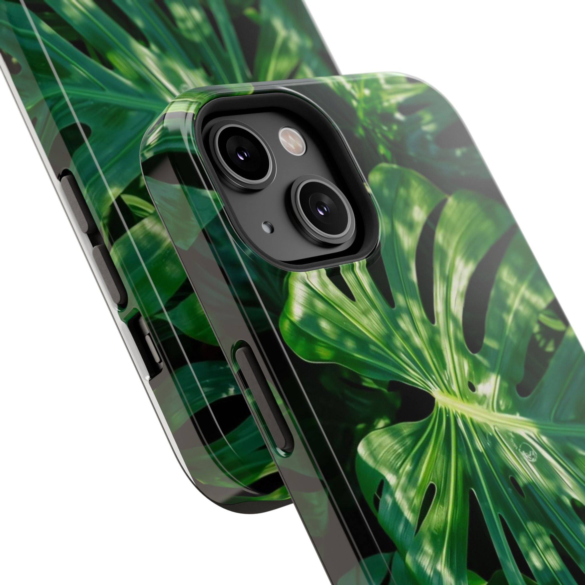 Samsung and iPhone Monstera Leaf Pattern Phone Case | Impact-Resistant Case