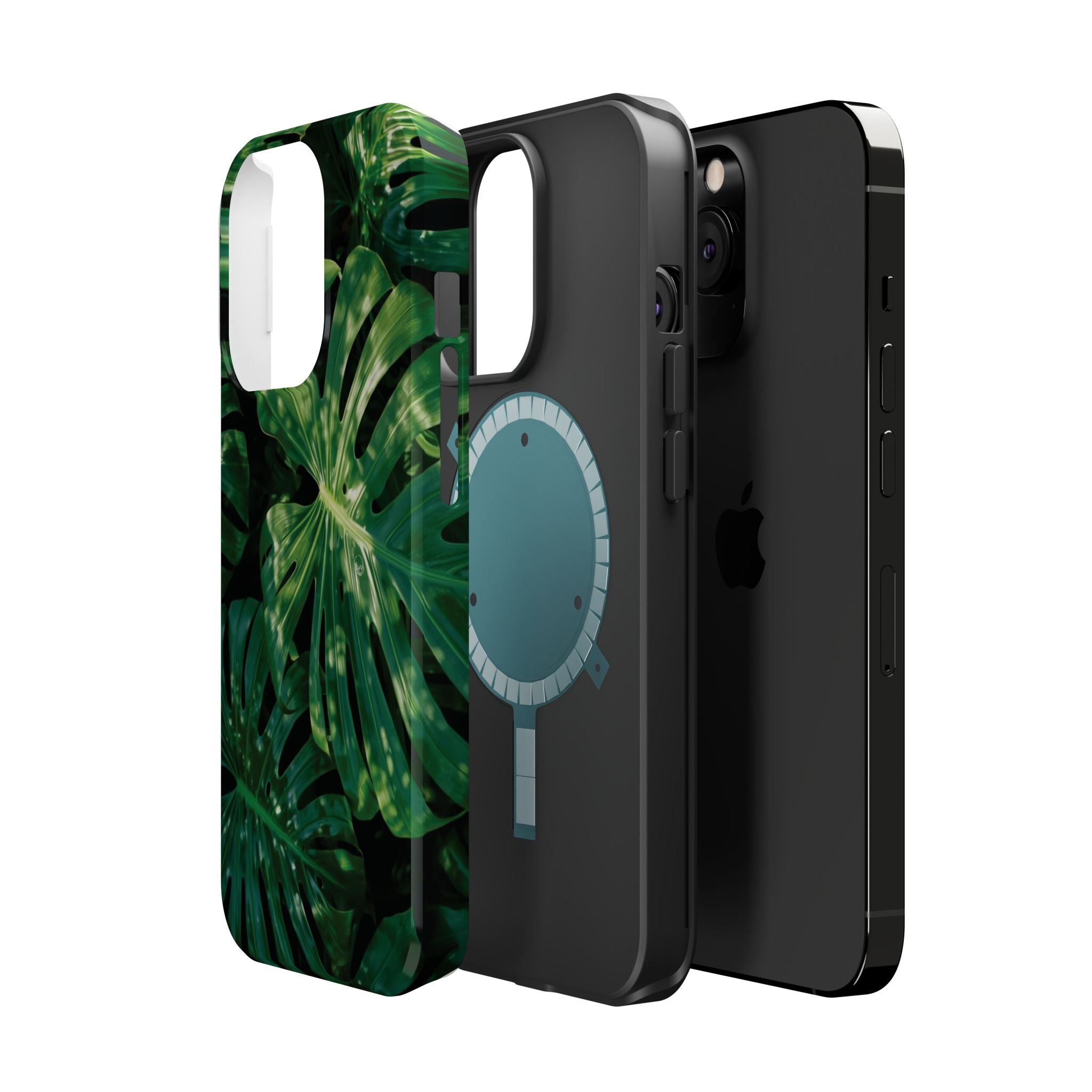 Magnetic iPhone Monstera Leaf Phone Case | Tropical Botanical Magnetic Impact-Resistant Case