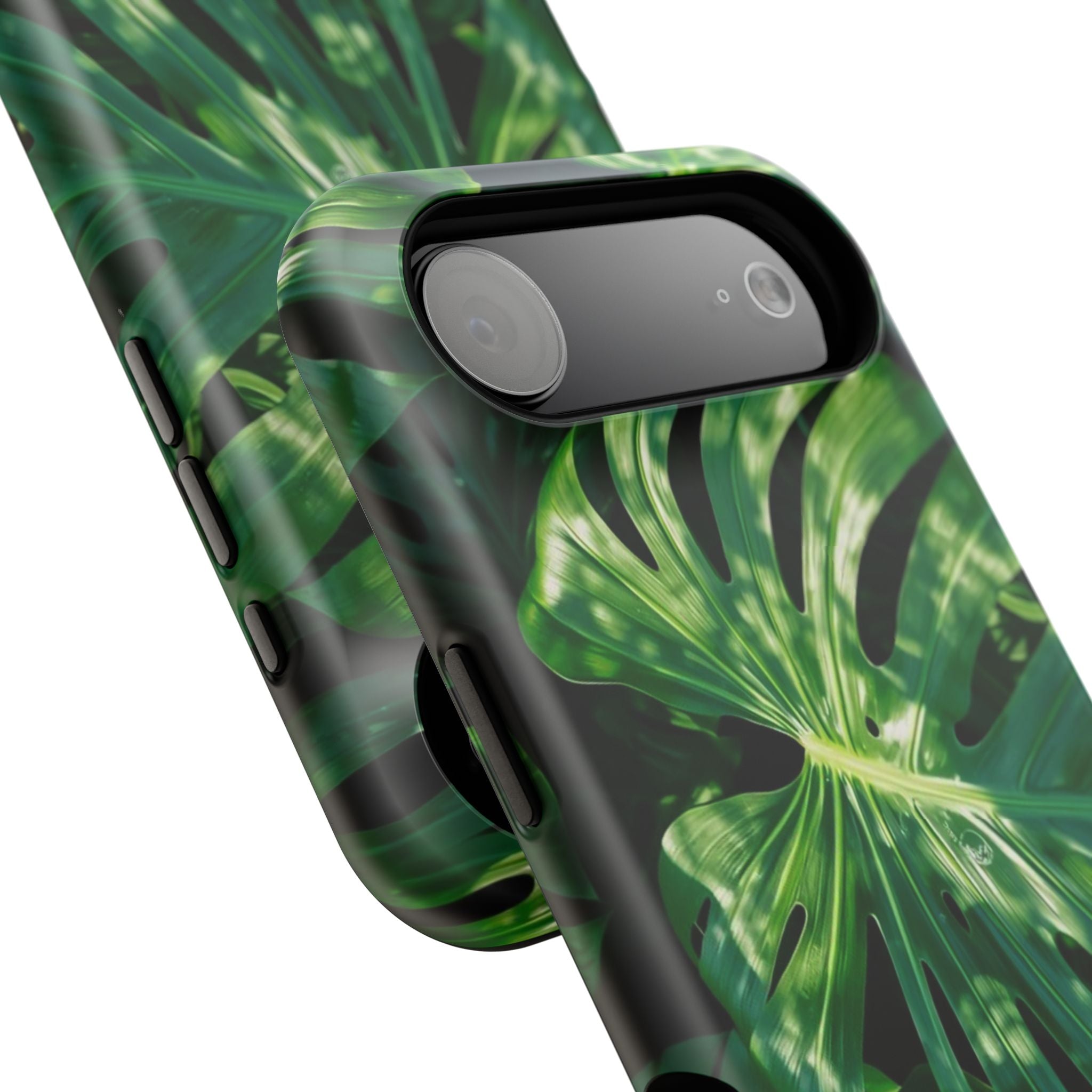 Samsung and iPhone Monstera Leaf Pattern Phone Case | Impact-Resistant Case