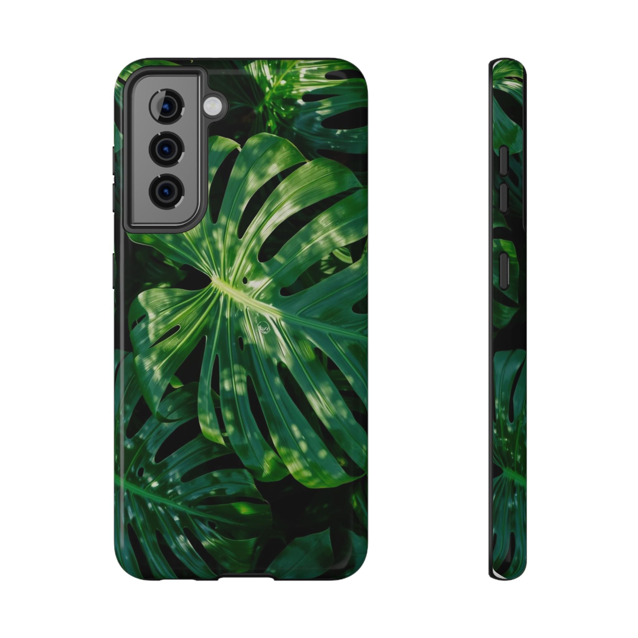 Samsung and iPhone Monstera Leaf Pattern Phone Case | Impact-Resistant Case