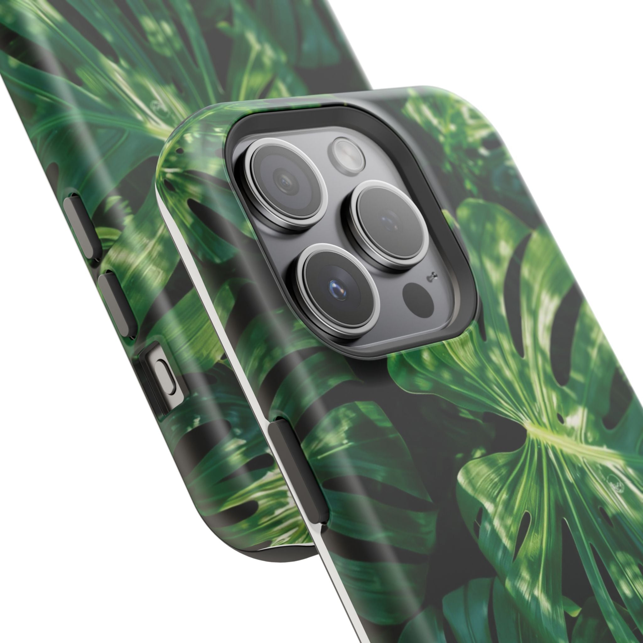 Magnetic iPhone Monstera Leaf Phone Case Impact-Resistant