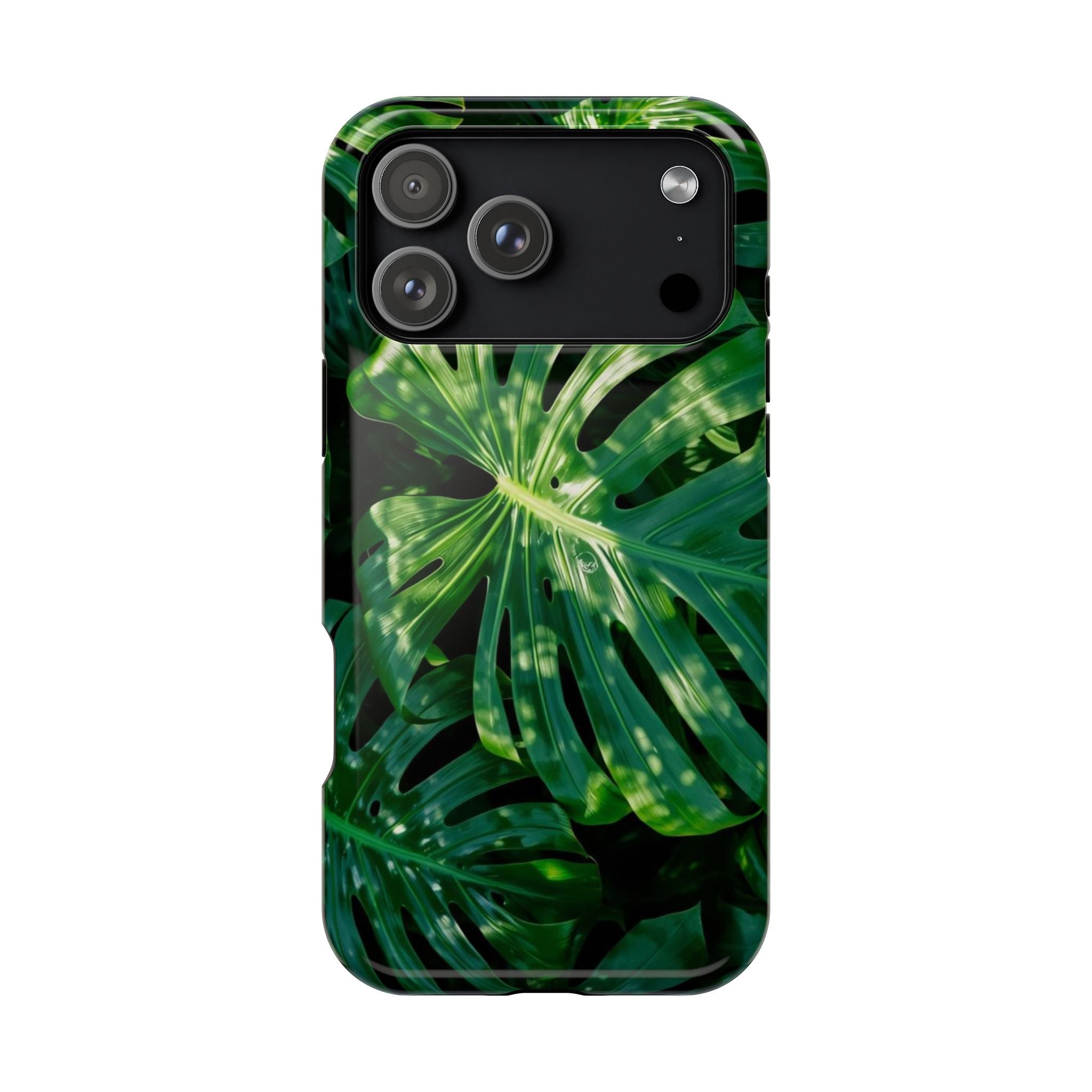 Samsung and iPhone Monstera Leaf Pattern Phone Case | Impact-Resistant Case