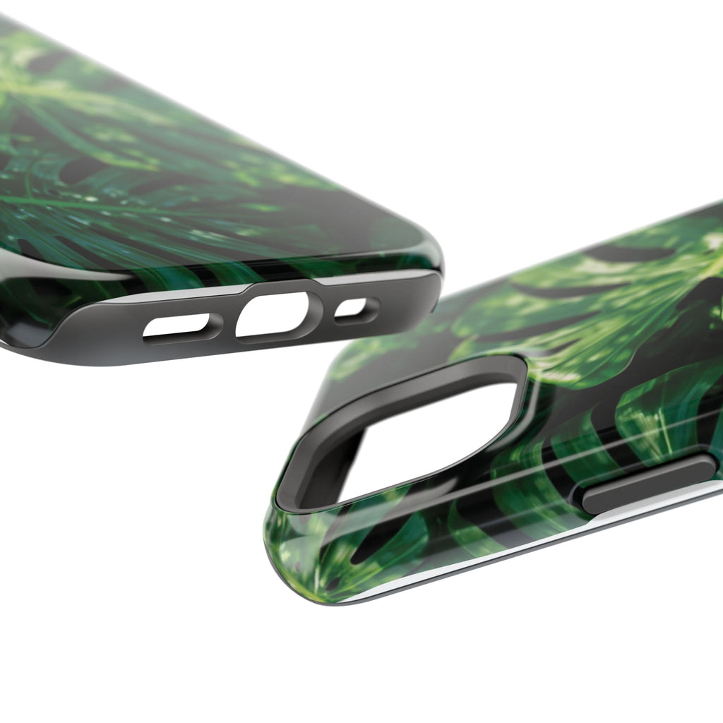 Magnetic iPhone Monstera Leaf Phone Case | Tropical Botanical Magnetic Impact-Resistant Case