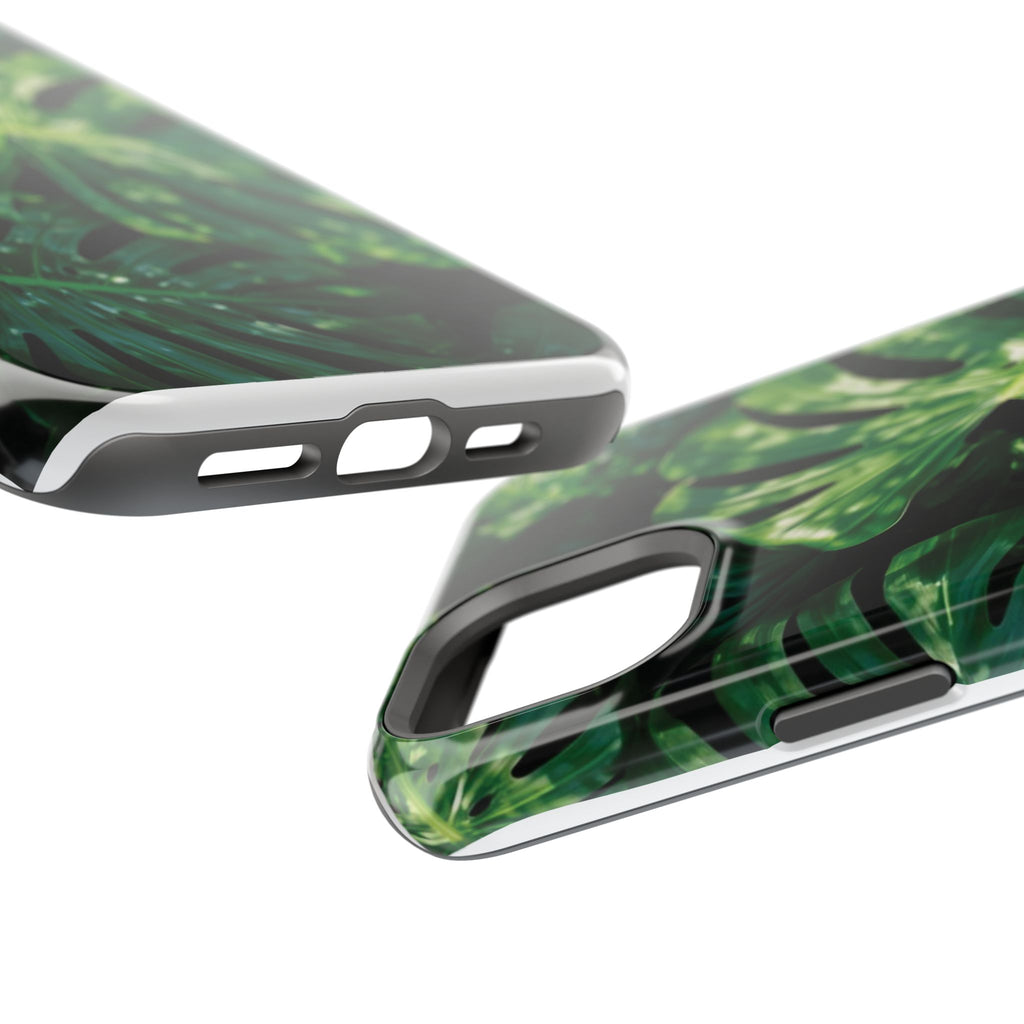 Magnetic iPhone Monstera Leaf Phone Case | Tropical Botanical Magnetic Impact-Resistant Case