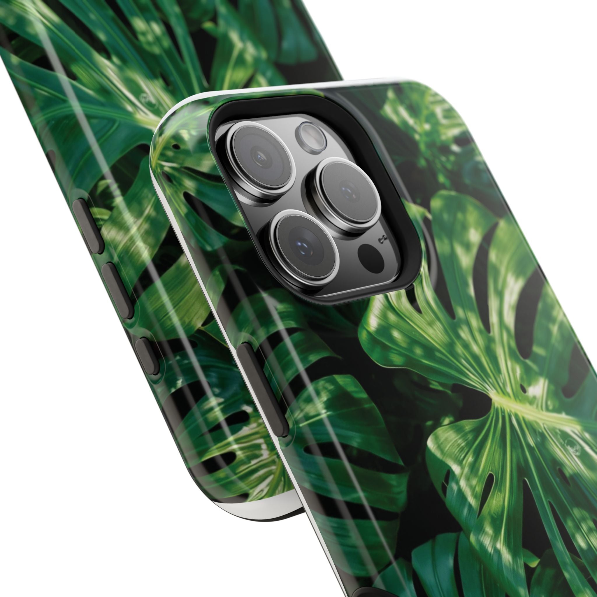 Magnetic iPhone Monstera Leaf Phone Case | Tropical Botanical Magnetic Impact-Resistant Case