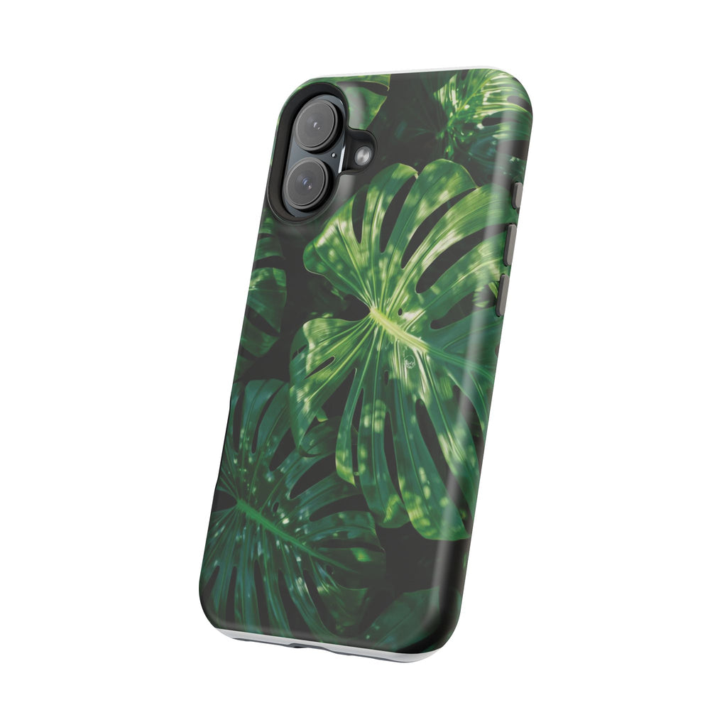 Magnetic iPhone Monstera Leaf Phone Case | Tropical Botanical Magnetic Impact-Resistant Case