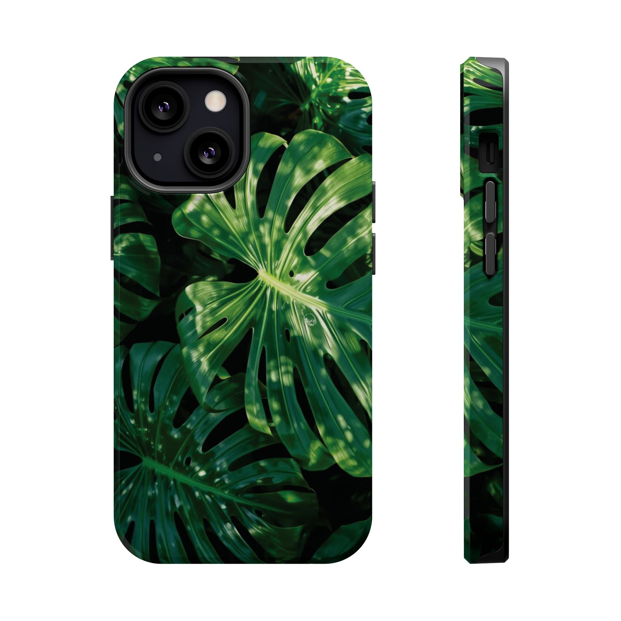 Magnetic iPhone Monstera Leaf Phone Case Impact-Resistant