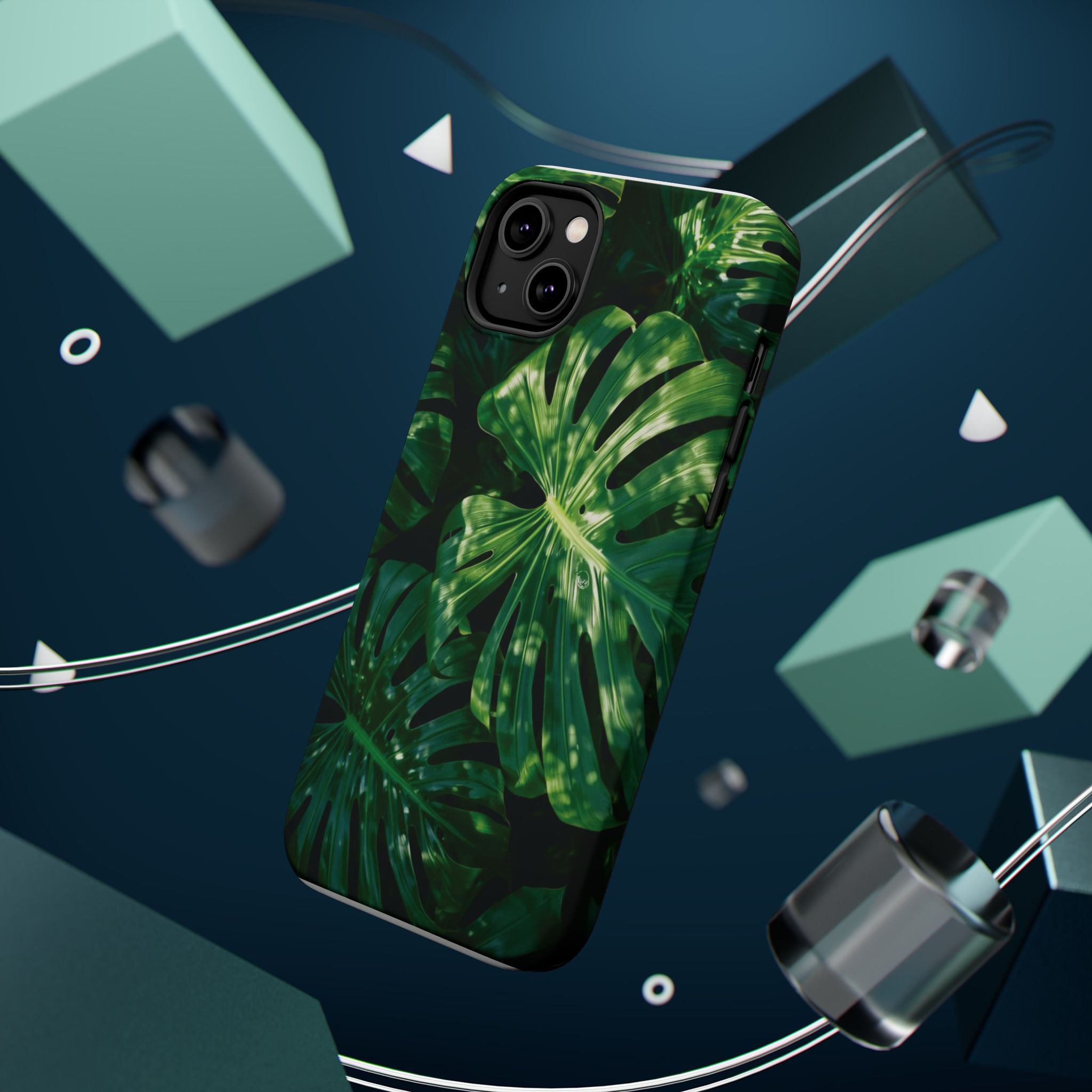 Magnetic iPhone Monstera Leaf Phone Case Impact-Resistant