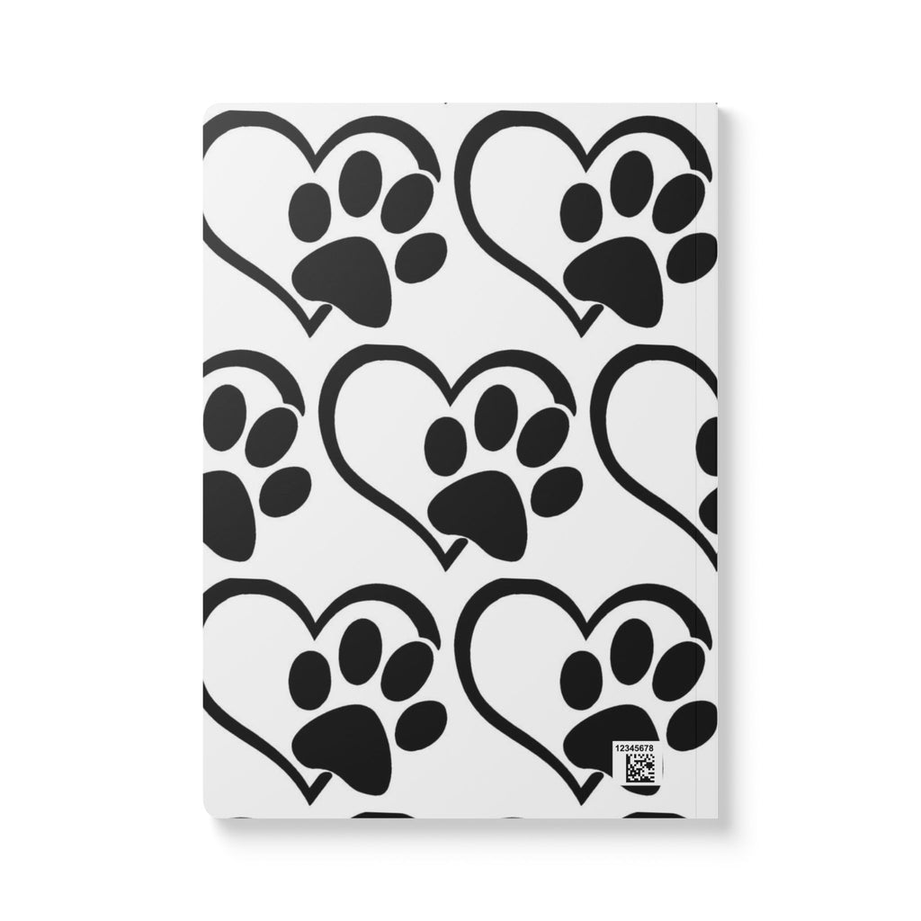 Paw Print Heart Pattern Softcover Journal