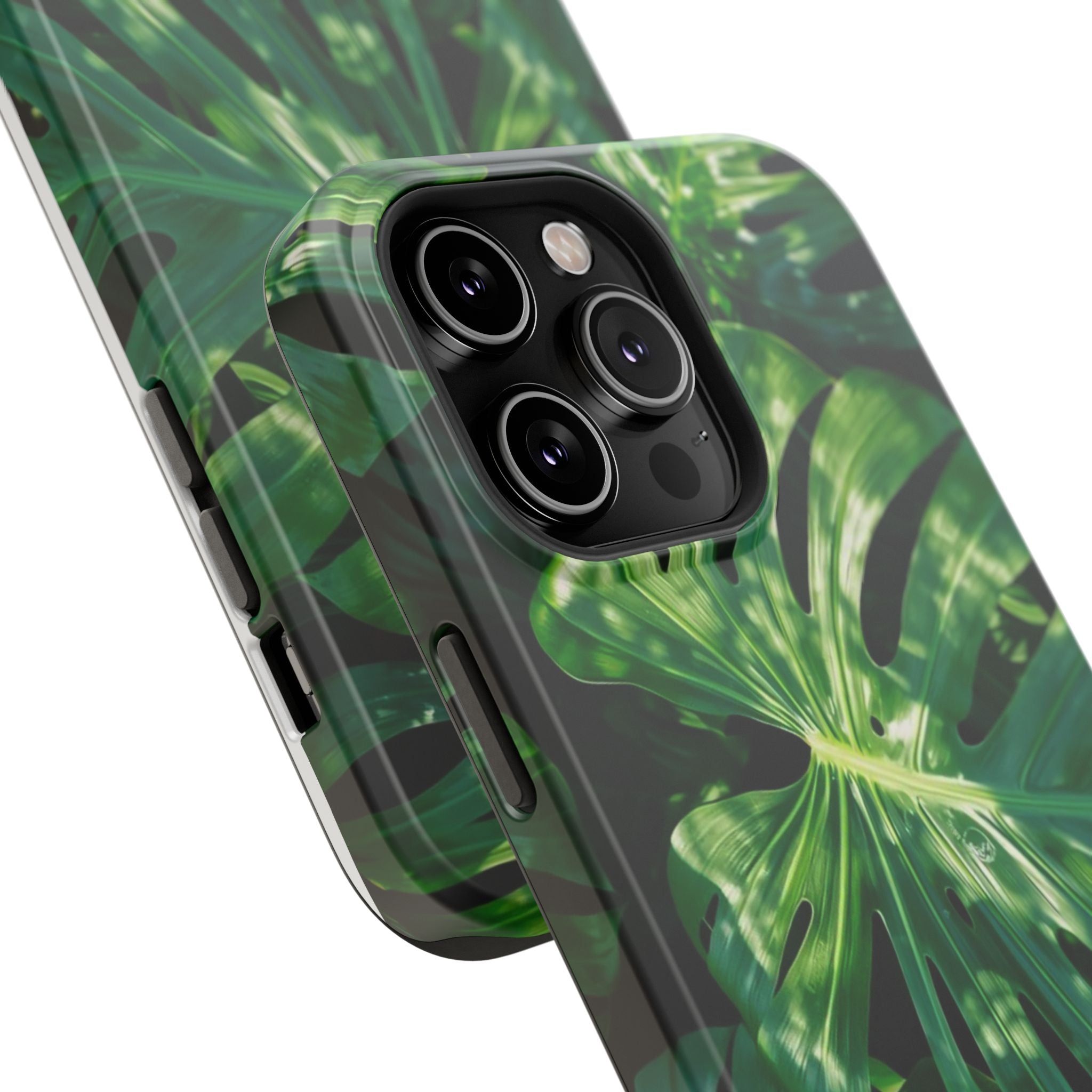 Samsung and iPhone Monstera Leaf Pattern Phone Case Impact-Resistant