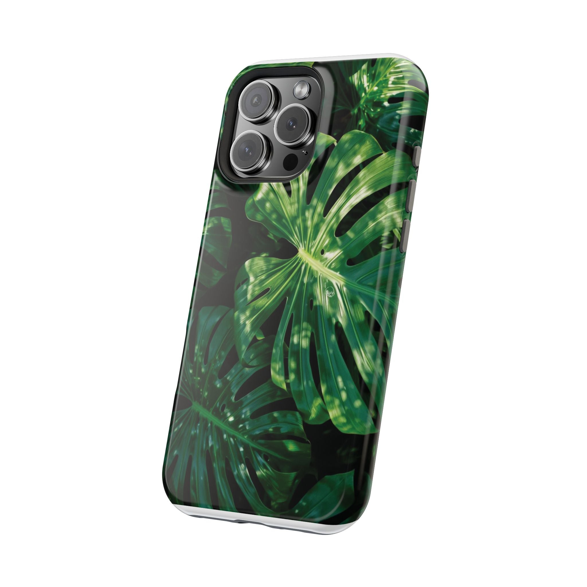 Magnetic iPhone Monstera Leaf Phone Case | Tropical Botanical Magnetic Impact-Resistant Case