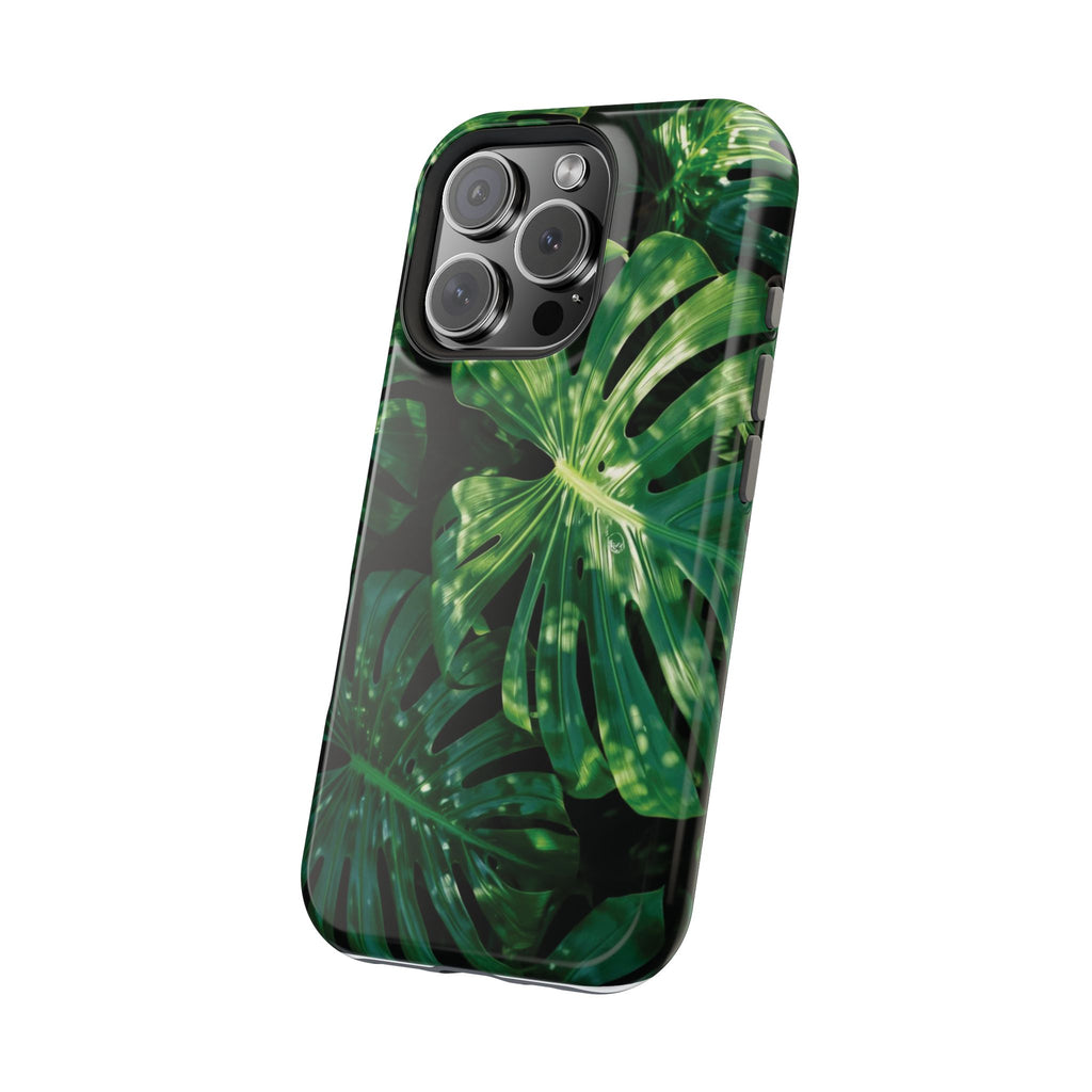 Magnetic iPhone Monstera Leaf Phone Case Impact-Resistant