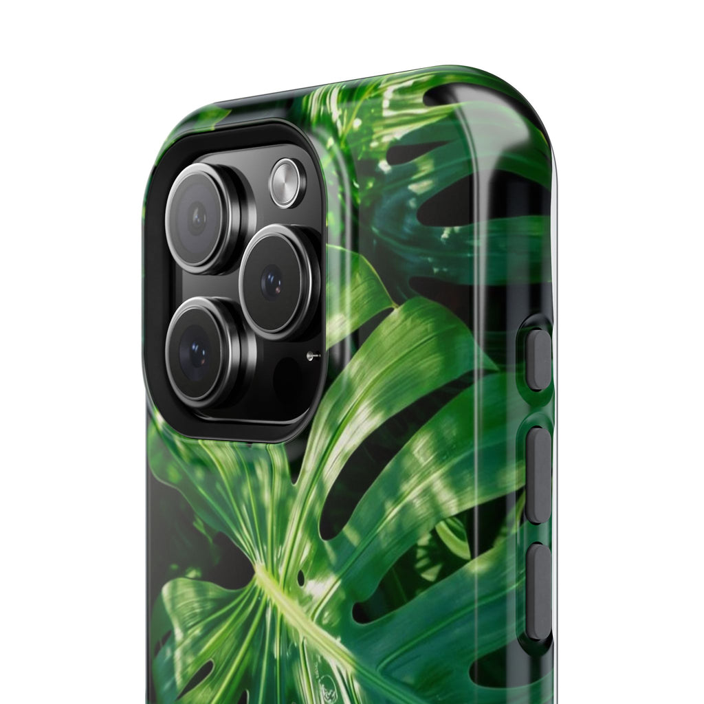 Samsung and iPhone Monstera Leaf Pattern Phone Case Impact-Resistant