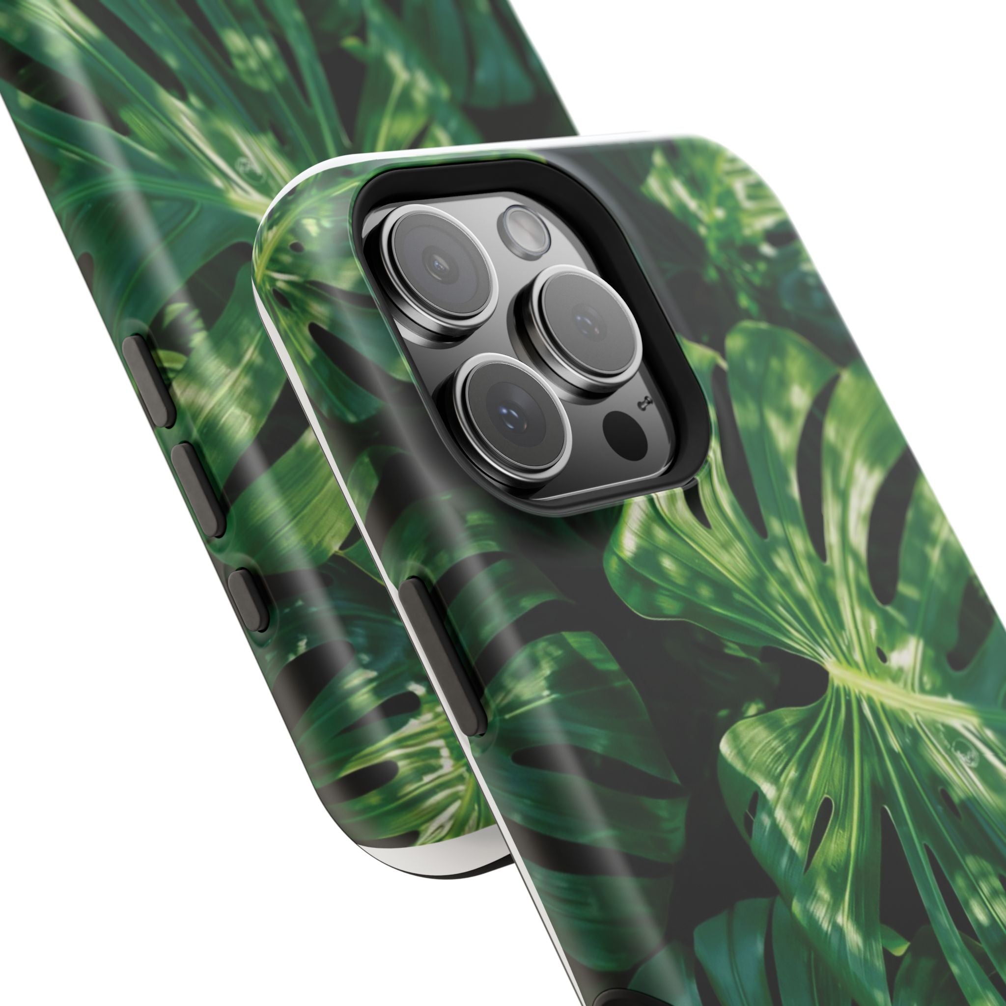 Magnetic iPhone Monstera Leaf Phone Case | Tropical Botanical Magnetic Impact-Resistant Case