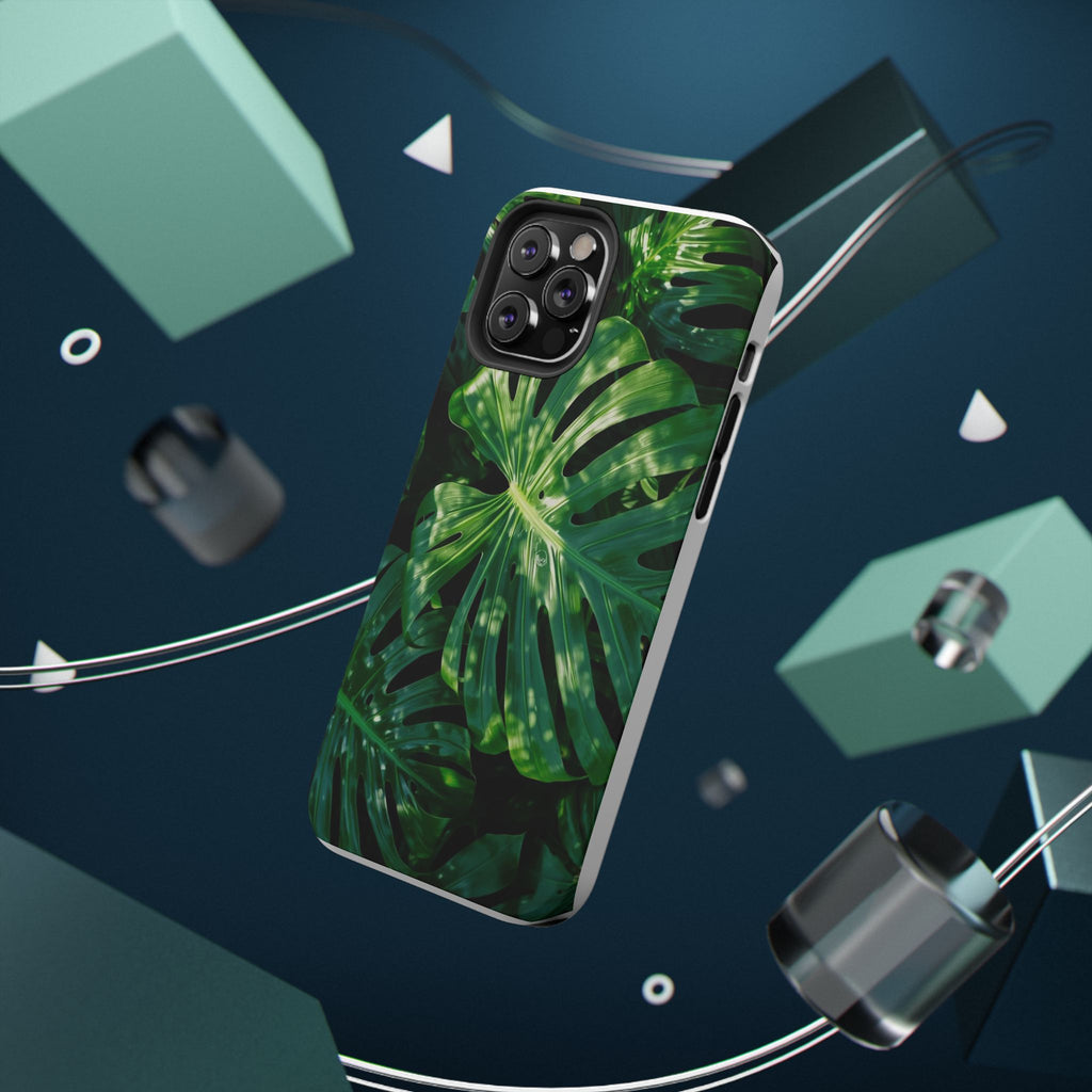 Samsung and iPhone Monstera Leaf Pattern Phone Case Impact-Resistant
