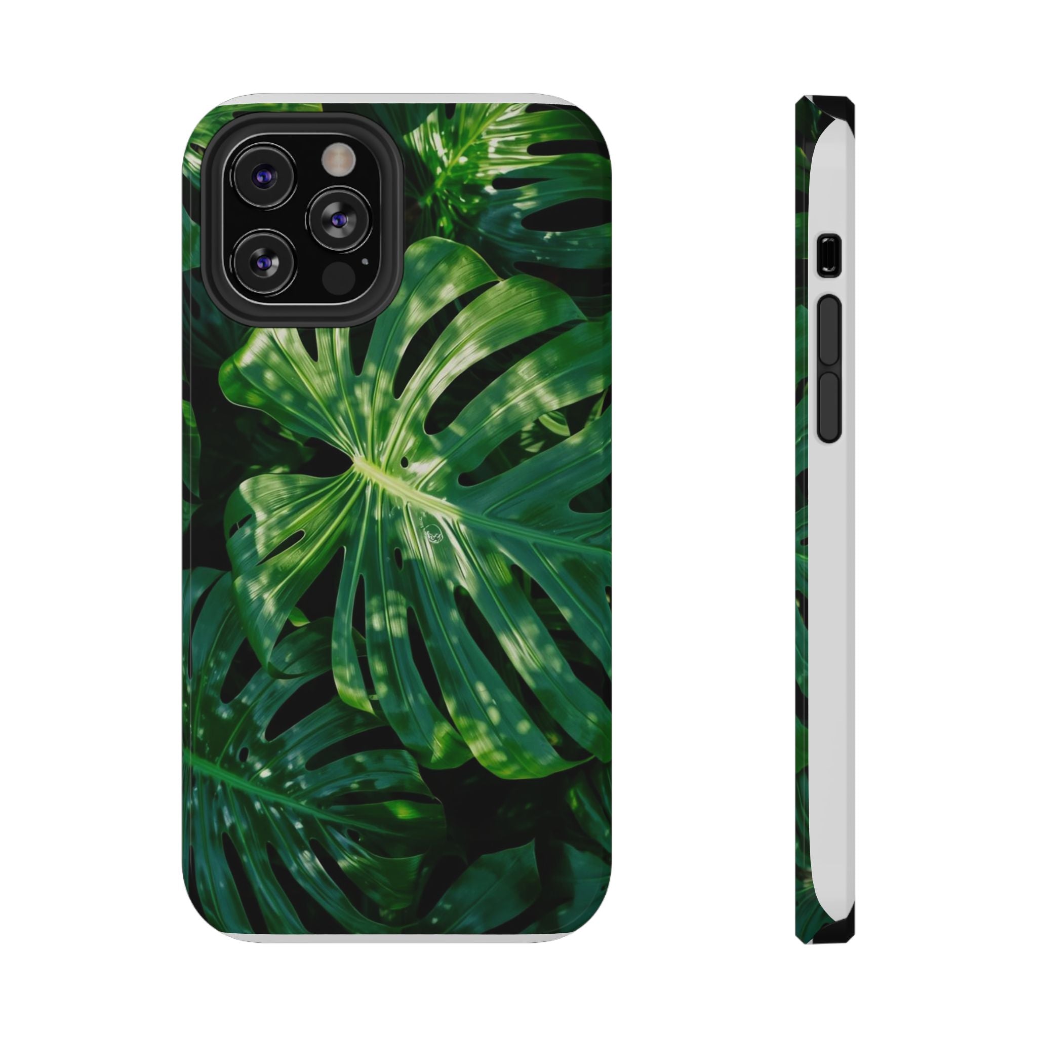 Samsung and iPhone Monstera Leaf Pattern Phone Case Impact-Resistant