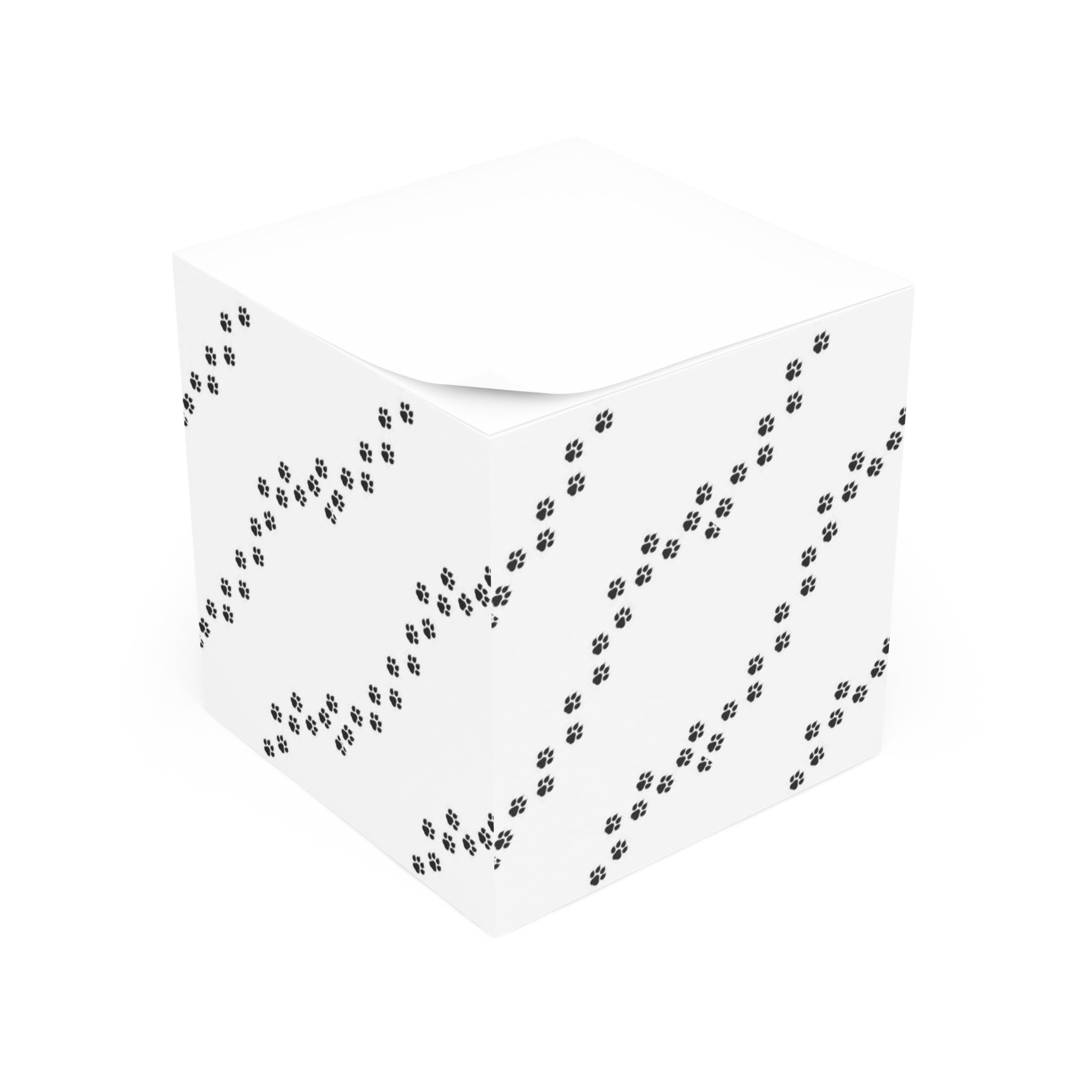 Paw Print Pattern Note Cube | Sticky Memo Cube, Desk Notepad
