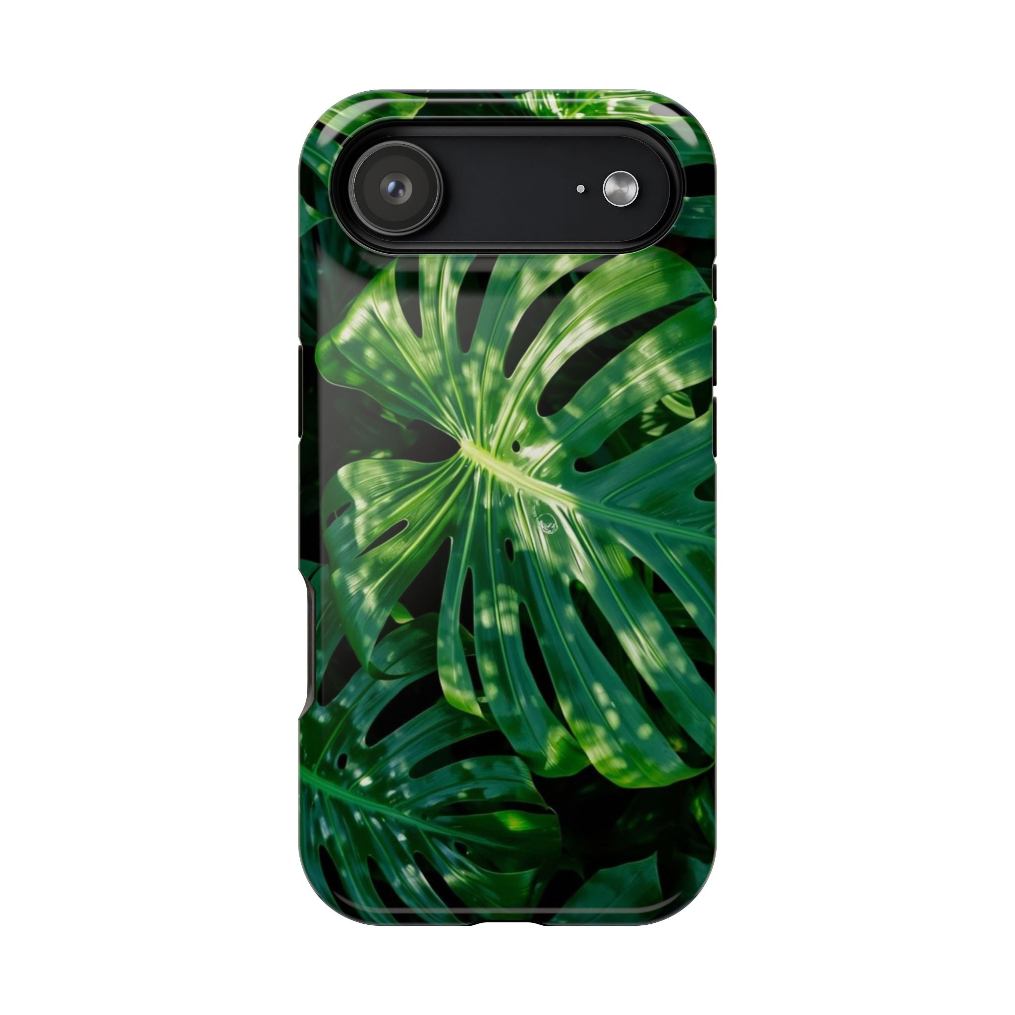 Samsung and iPhone Monstera Leaf Pattern Phone Case | Impact-Resistant Case