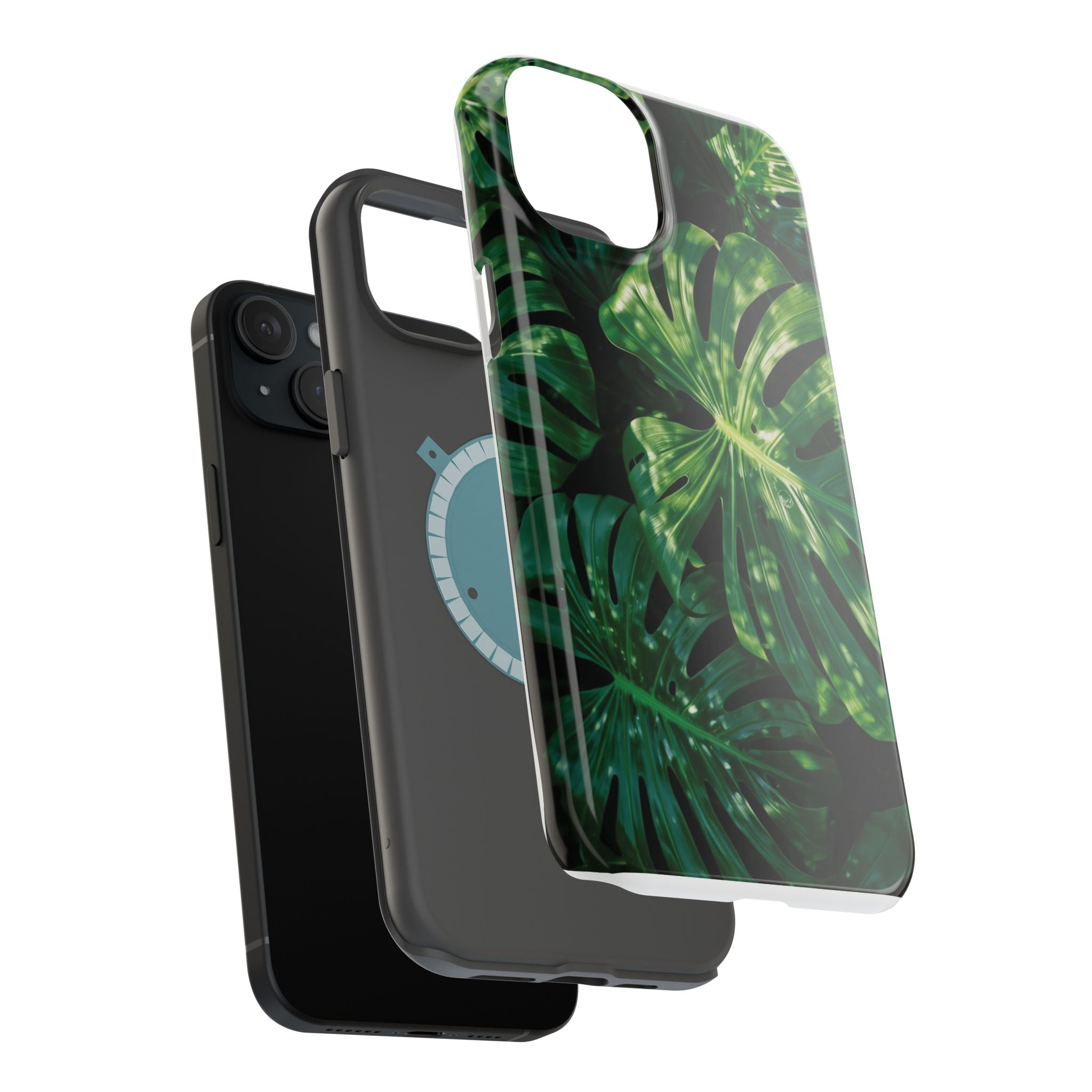Magnetic iPhone Monstera Leaf Phone Case | Tropical Botanical Magnetic Impact-Resistant Case