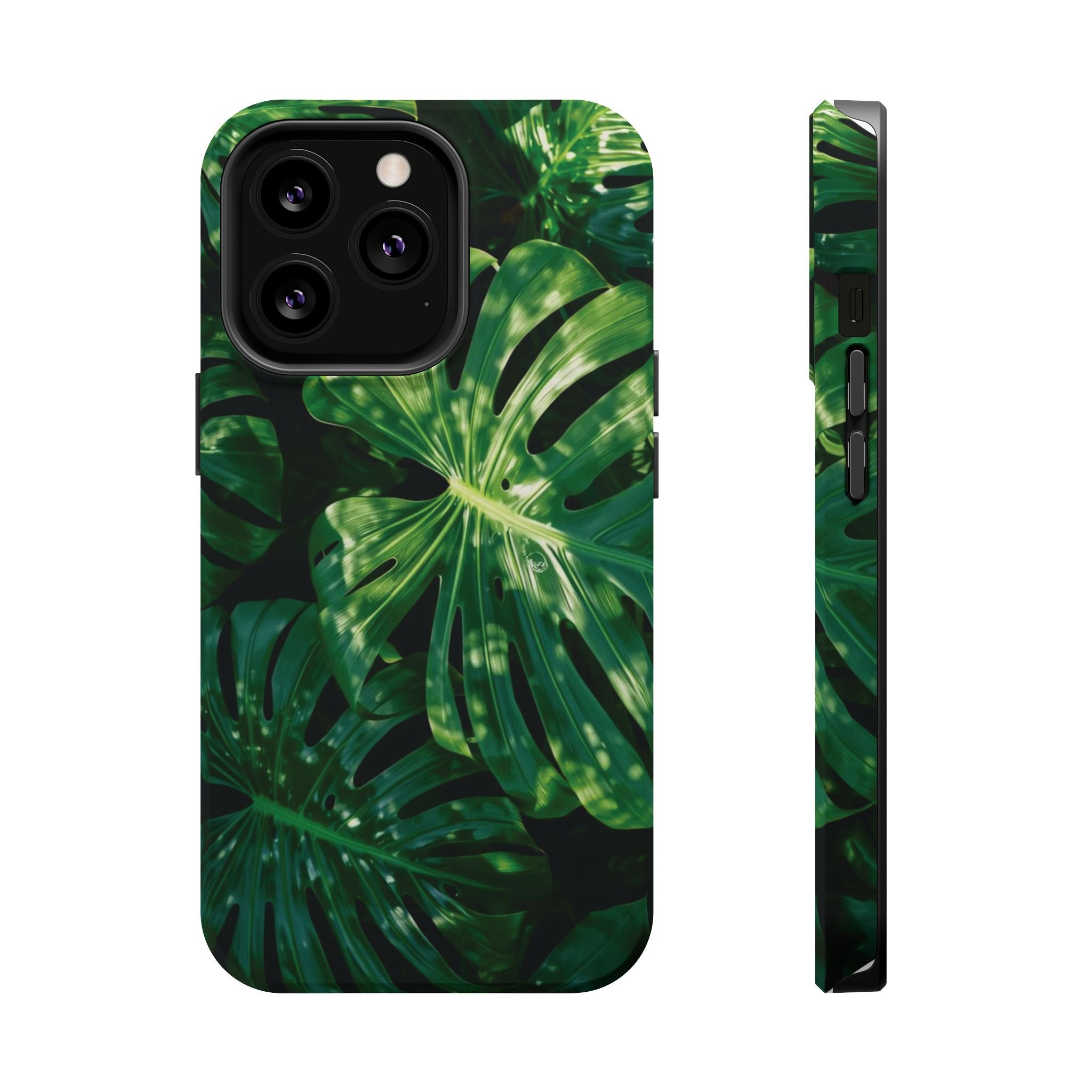 Magnetic iPhone Monstera Leaf Phone Case | Tropical Botanical Magnetic Impact-Resistant Case
