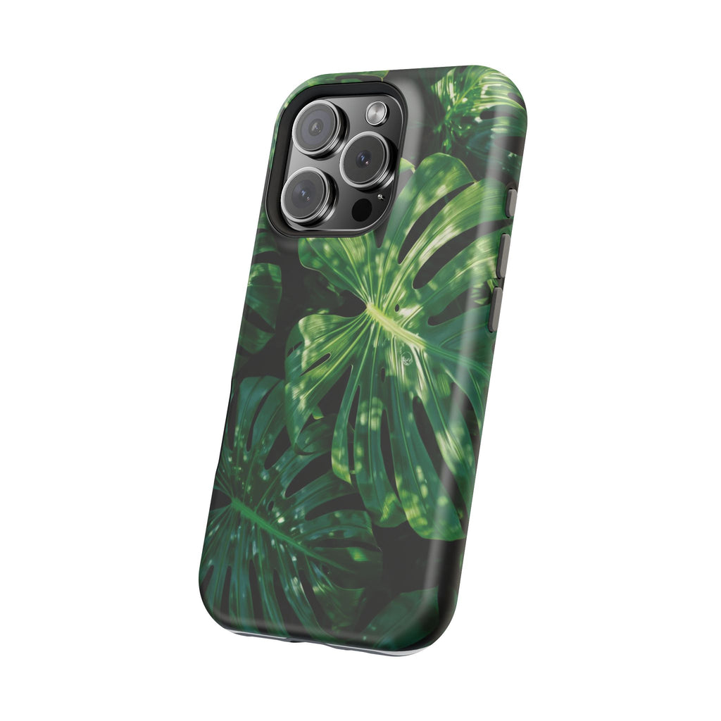 Magnetic iPhone Monstera Leaf Phone Case | Tropical Botanical Magnetic Impact-Resistant Case