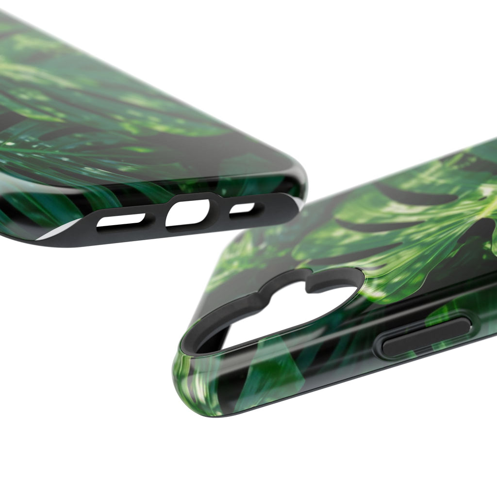 Samsung and iPhone Monstera Leaf Pattern Phone Case | Impact-Resistant Case
