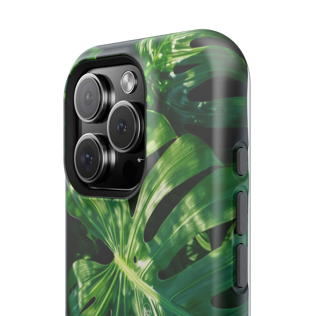 Samsung and iPhone Monstera Leaf Pattern Phone Case Impact-Resistant