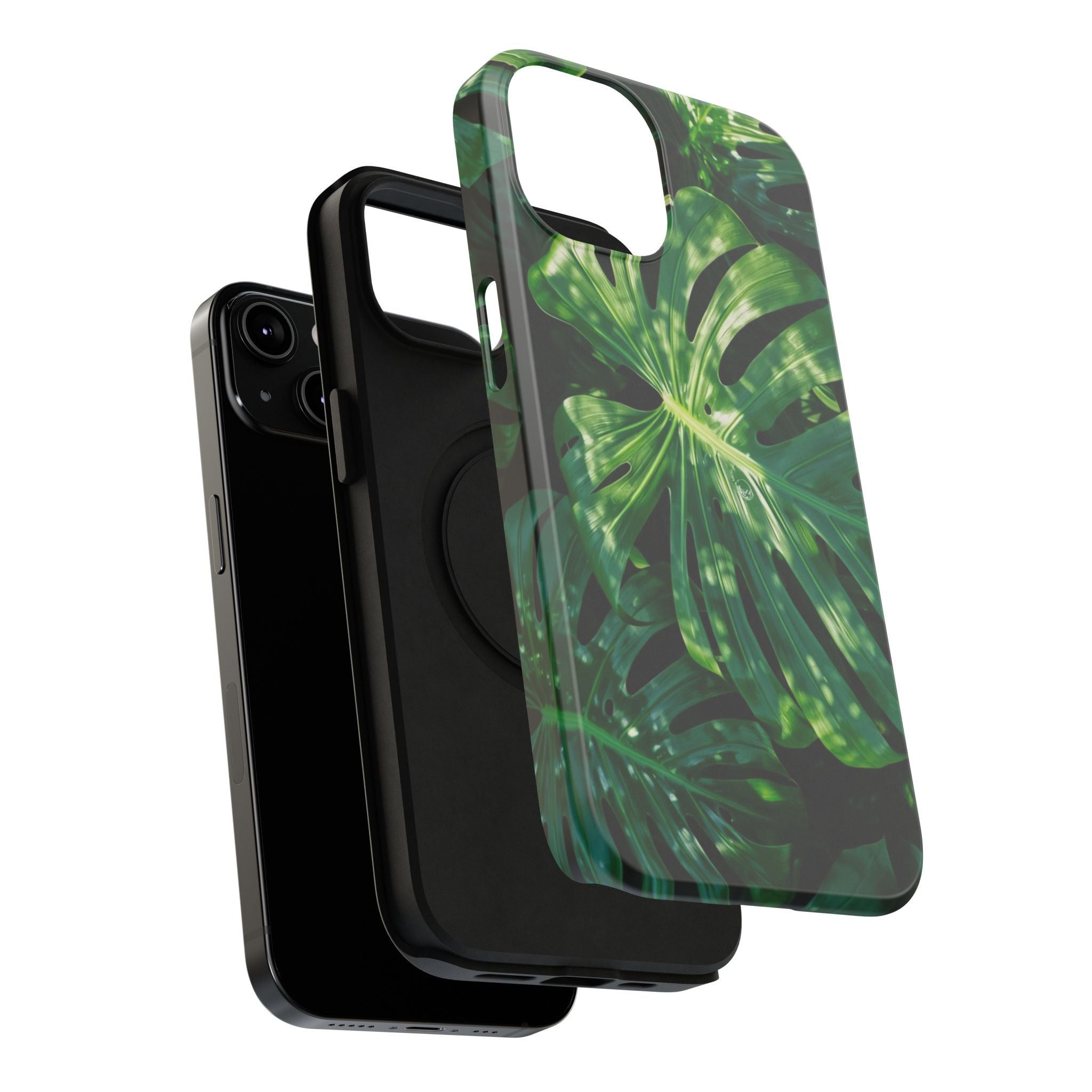 Samsung and iPhone Monstera Leaf Pattern Phone Case Impact-Resistant