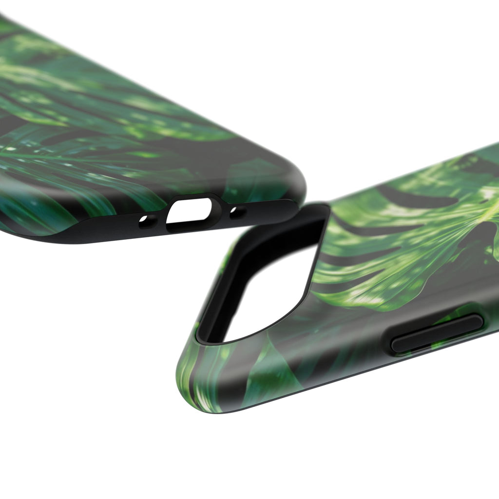 Samsung and iPhone Monstera Leaf Pattern Phone Case | Impact-Resistant Case