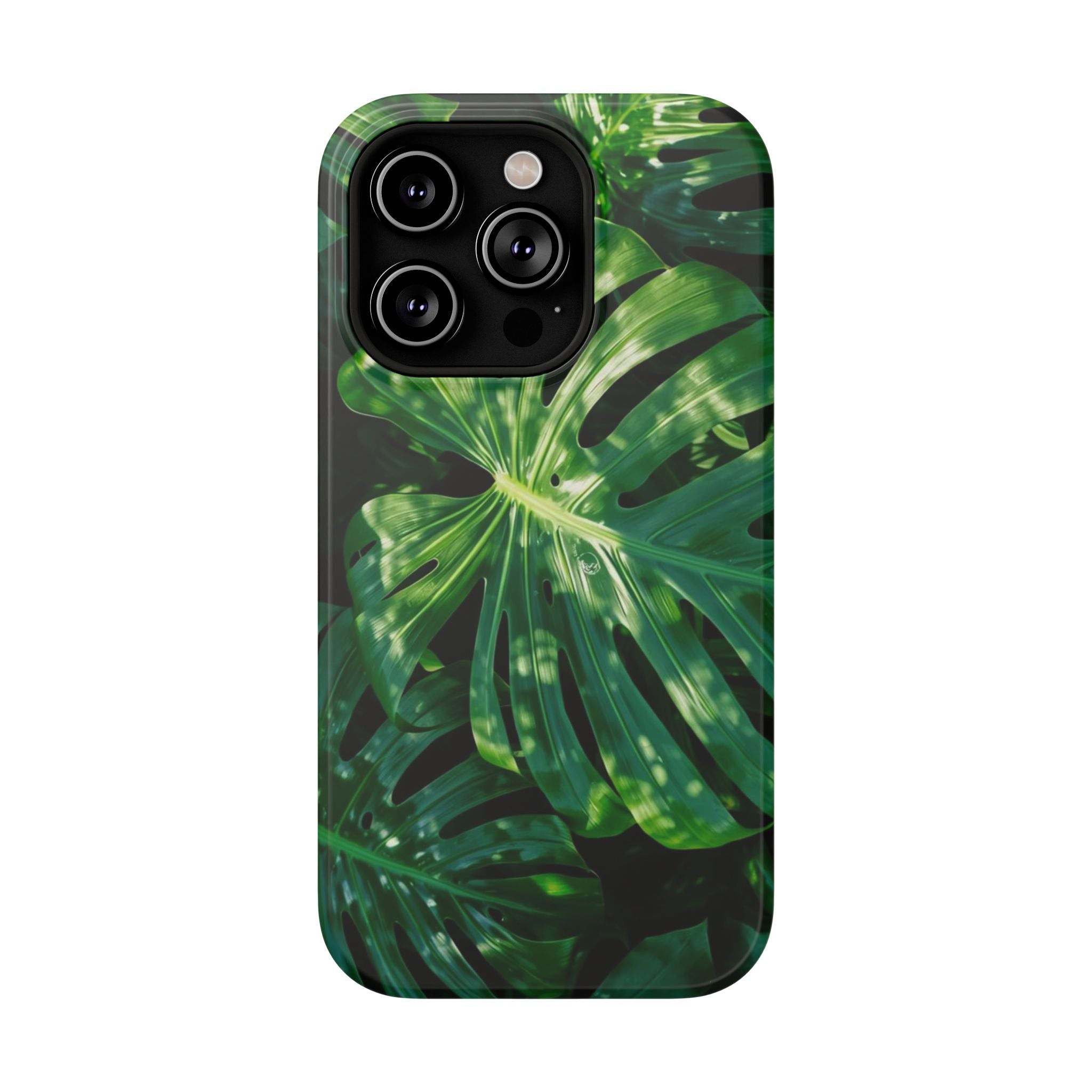 Samsung and iPhone Monstera Leaf Pattern Phone Case | Impact-Resistant Case