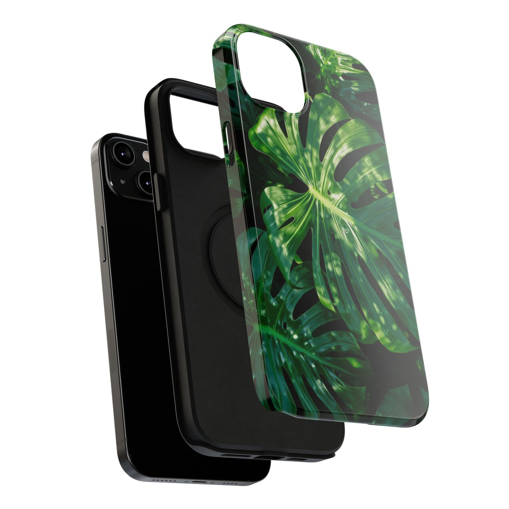 Samsung and iPhone Monstera Leaf Pattern Phone Case Impact-Resistant