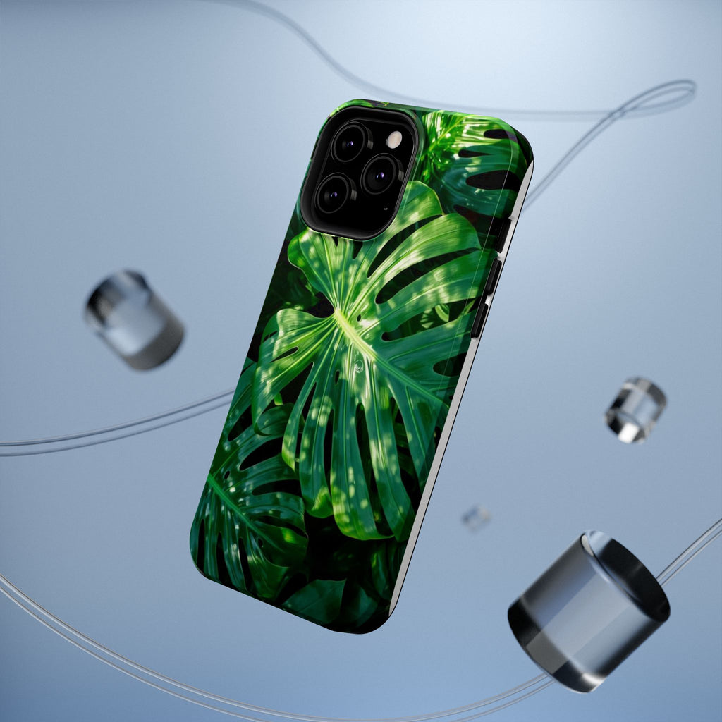Samsung and iPhone Monstera Leaf Pattern Phone Case Impact-Resistant