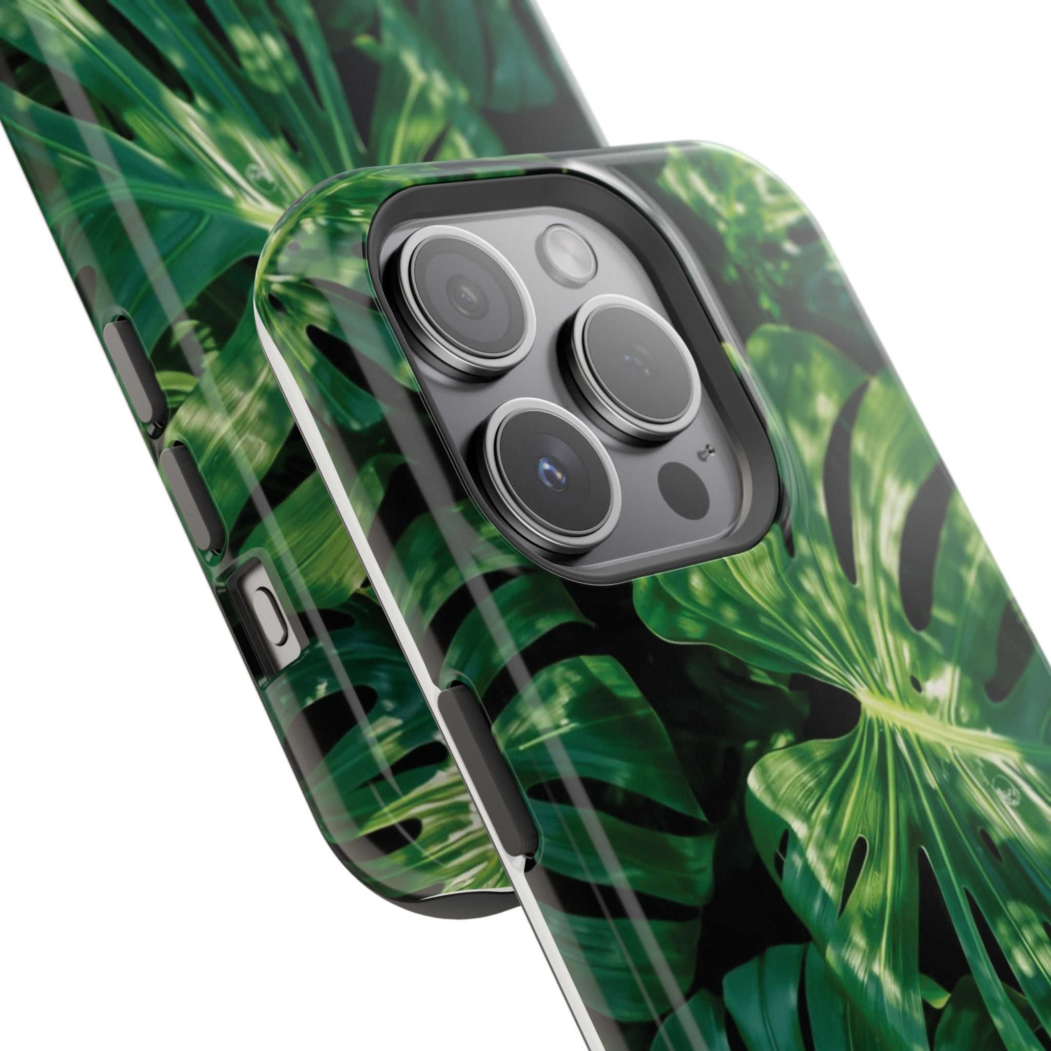 Magnetic iPhone Monstera Leaf Phone Case | Tropical Botanical Magnetic Impact-Resistant Case