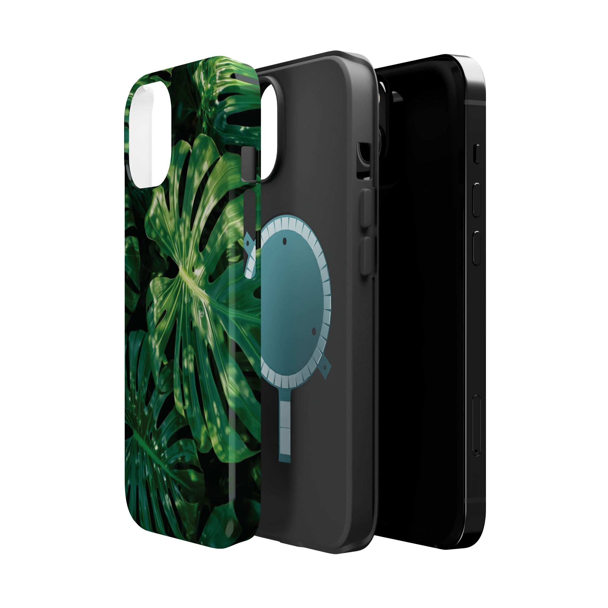 Magnetic iPhone Monstera Leaf Phone Case Impact-Resistant
