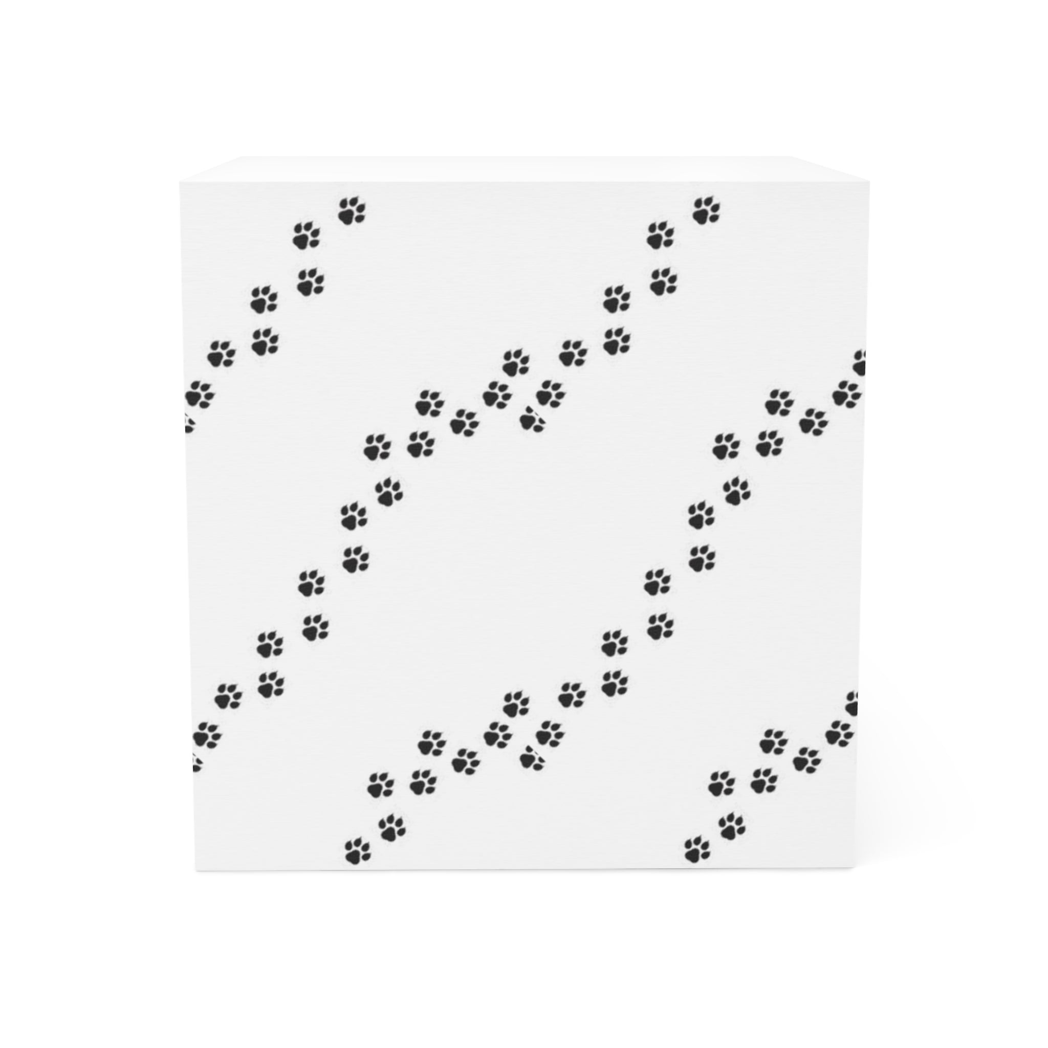 Paw Print Pattern Note Cube | Sticky Memo Cube, Desk Notepad